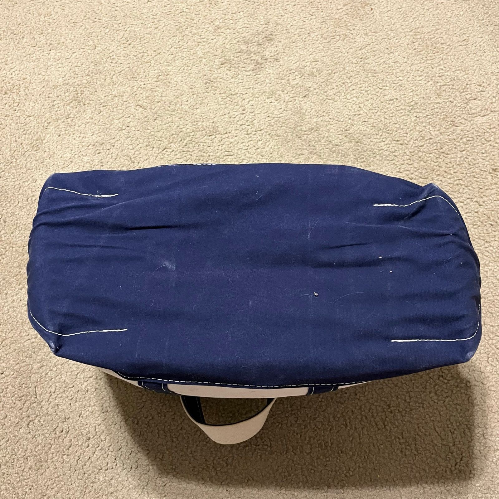 L.L. Bean Vintage L.L. Bean Boat and Tote Bag 23 Inch Canvas Navy Trim Size ONE SIZE - 5 Thumbnail