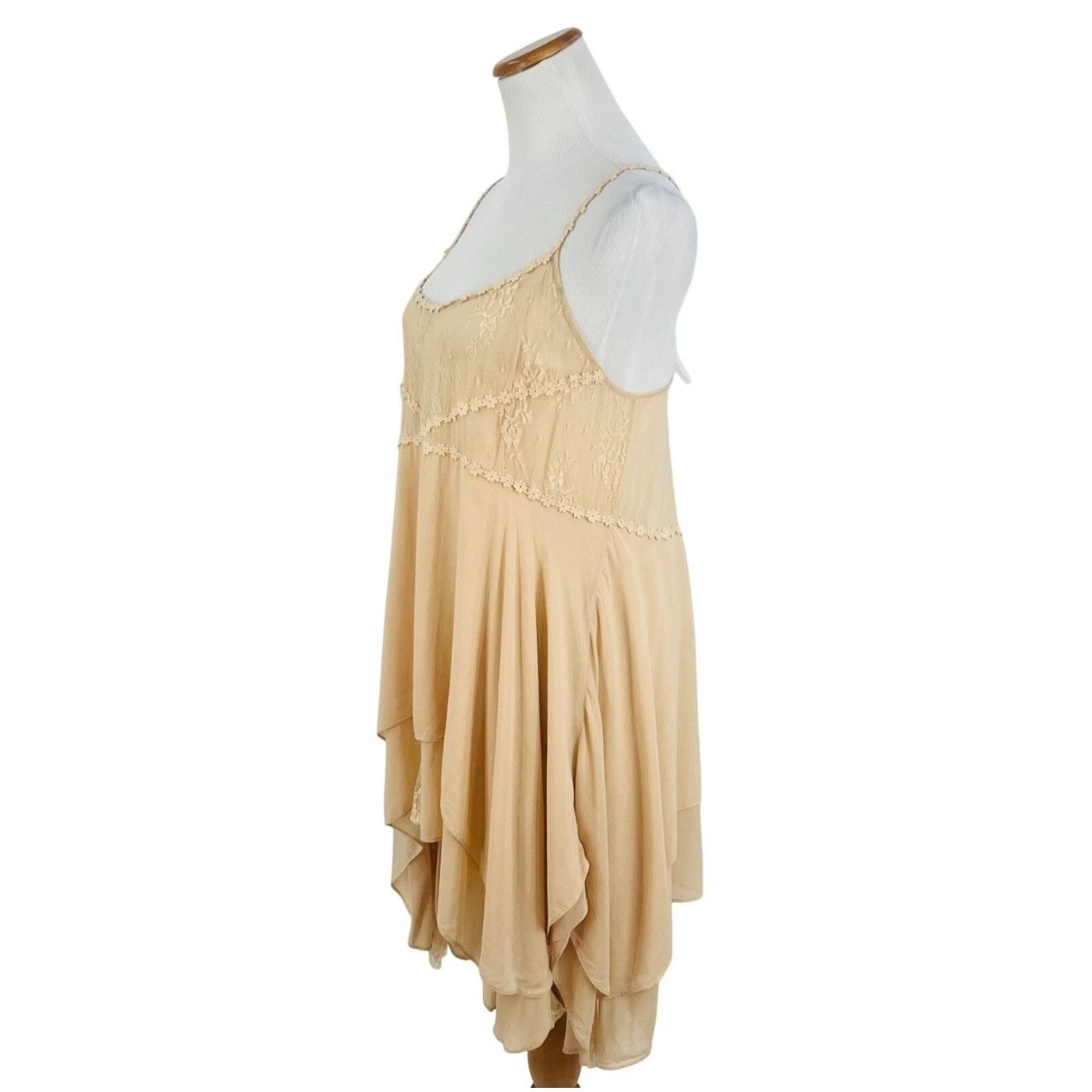 Free People RARE Free People Pieced Together Mini Slip Dress| Boho Indie Size L / US 10 / IT 46 - 13 Thumbnail
