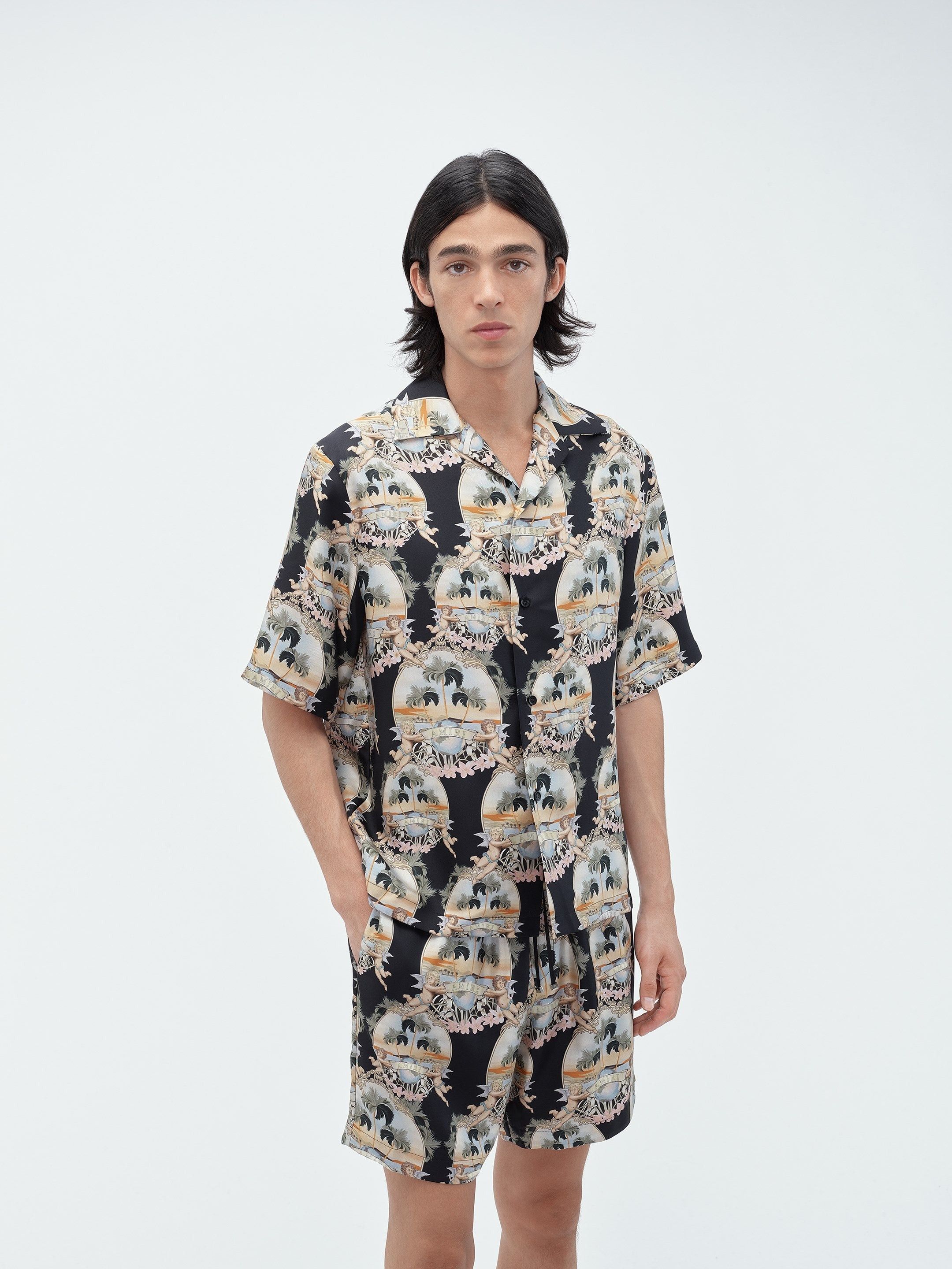 Amiri o1orln1025 Allover Palm Bowling Shirt in Multicolor Size US XL / EU 56 / 4 - 3 Thumbnail