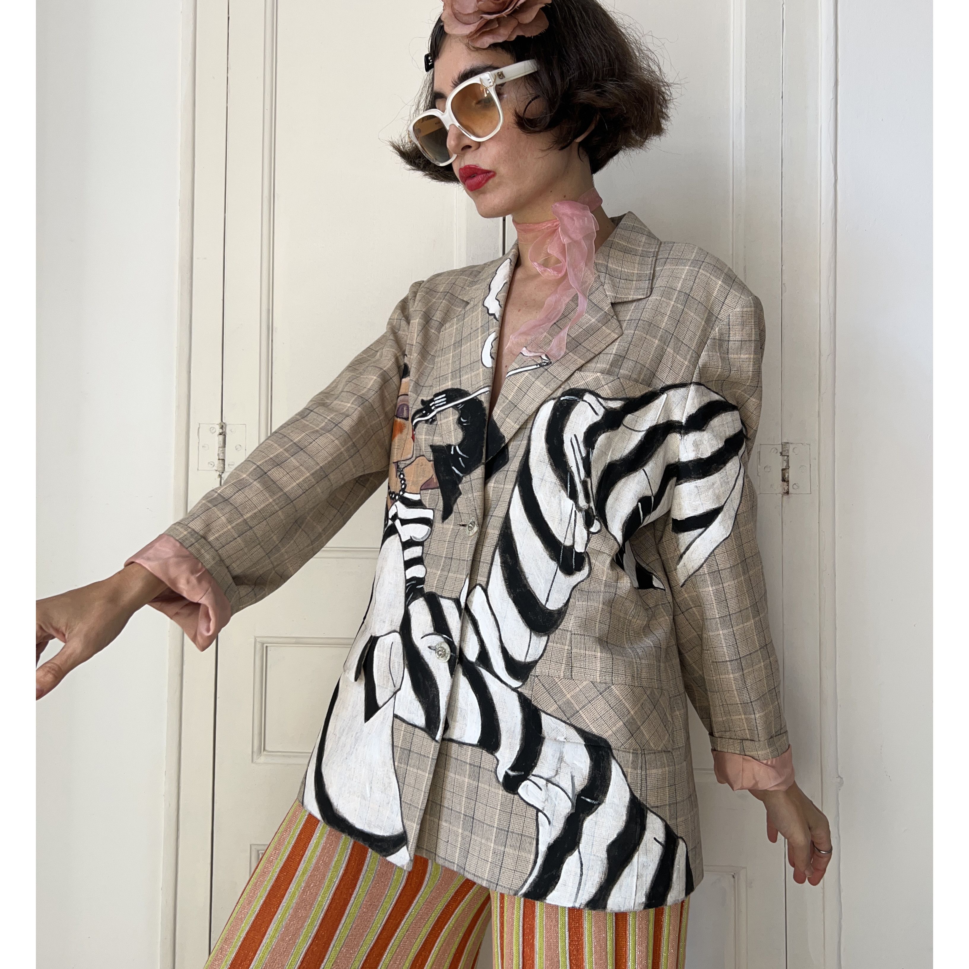 Custommade Custom made Hand Painted Art Deco Blazer Size XL / US 12-14 / IT 48-50 - 8 Thumbnail