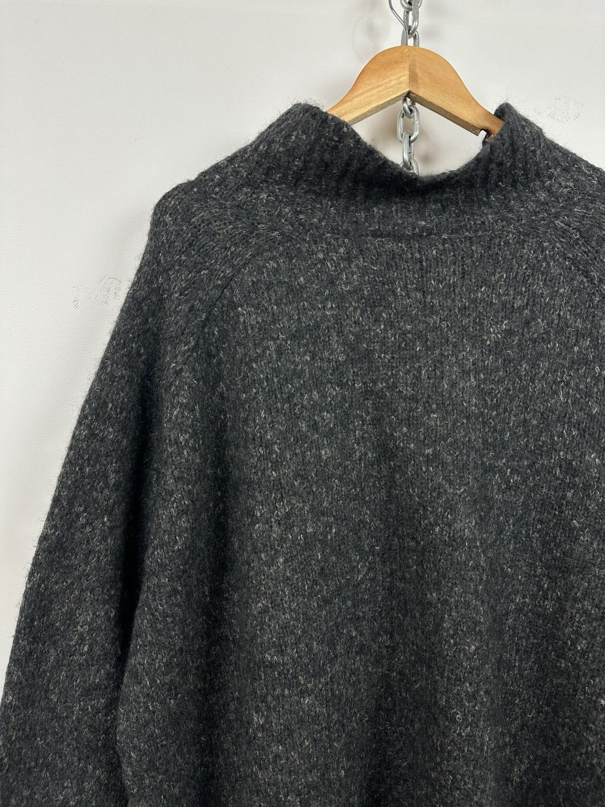 Rundholz Rundholz Wool/Alpaca/Linen Gray Oversized High Neck Sweater Size M / US 6-8 / IT 42-44 - 13 Thumbnail