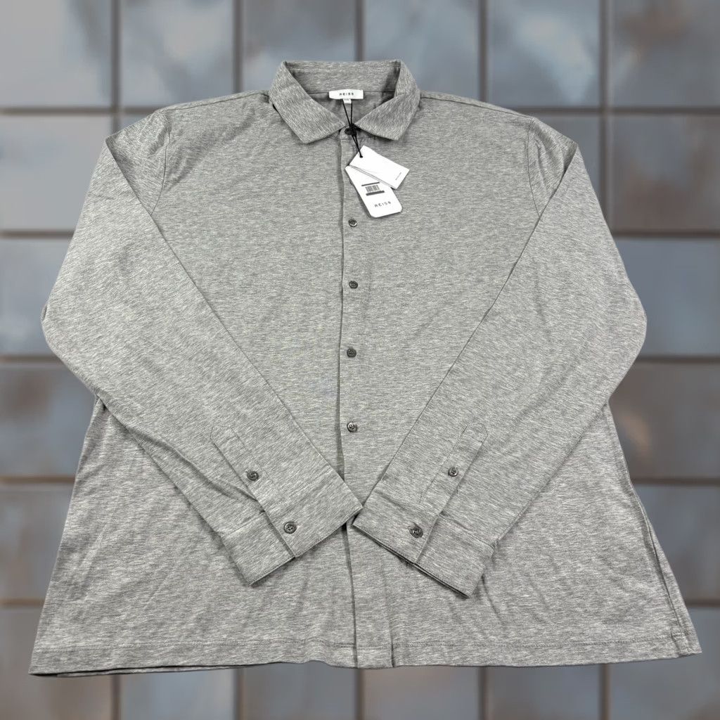 Reiss Reiss Shirt Mens 2XL Gray Button-Up Long Sleeve Hendon Stretch Casual NEW Size US XXL / EU 58 / 5 - 1 Thumbnail
