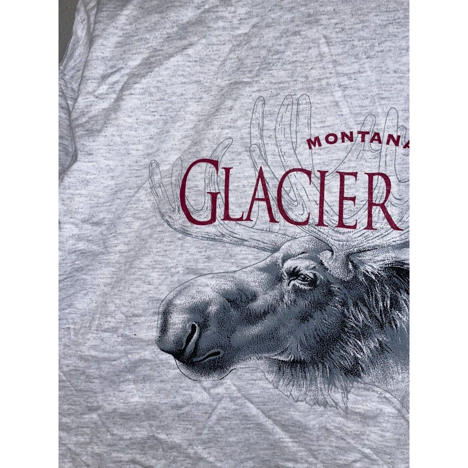 Vintage Vintage Montana Glacier Park Shirt Moose Animal Gray Tee VTG Size US L / EU 52-54 / 3 - 8 Thumbnail
