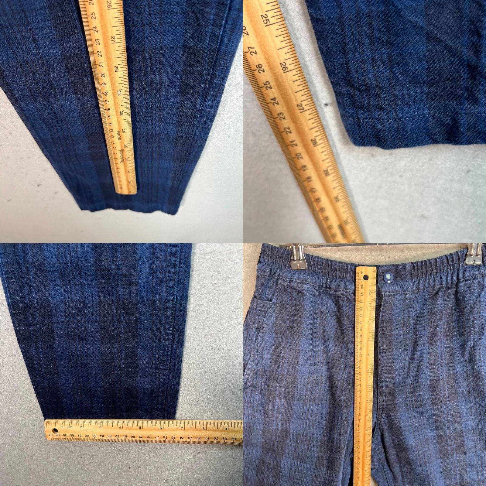 Vintage KINLOKF Blue Plaid Chino Pants Mens Size 32 Tapered Leg Elastic Waist Size US 32 / EU 48 - 8 Thumbnail