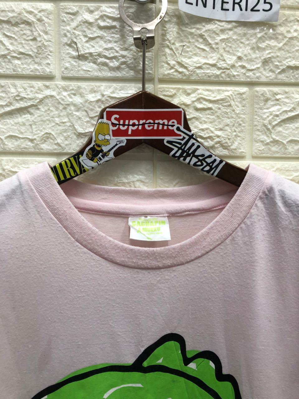 Vintage vintage Rakugaki Gachapin & Mukku XLarge Tee pink Size US XXL / EU 58 / 5 - 4 Thumbnail