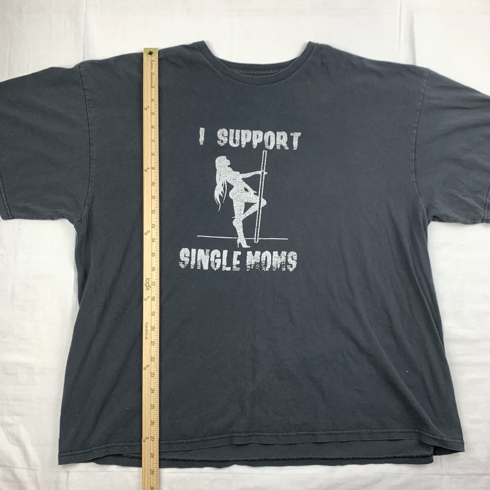Vintage VINTAGE I Support Single Moms Shirt Adult Large Black Funny Parody Dancing Y2K Mens L Black 90s Theme Size US L / EU 52-54 / 3 - 3 Thumbnail