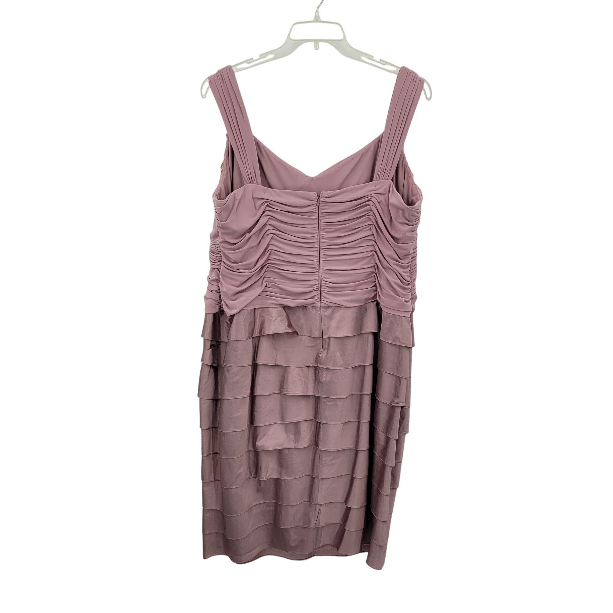 Adrianna Papell Adrianna Papell Plus Sz 22W Mauve Pink Tiered Ruffle Layered Size 3XL / US 20-22 - 8 Thumbnail