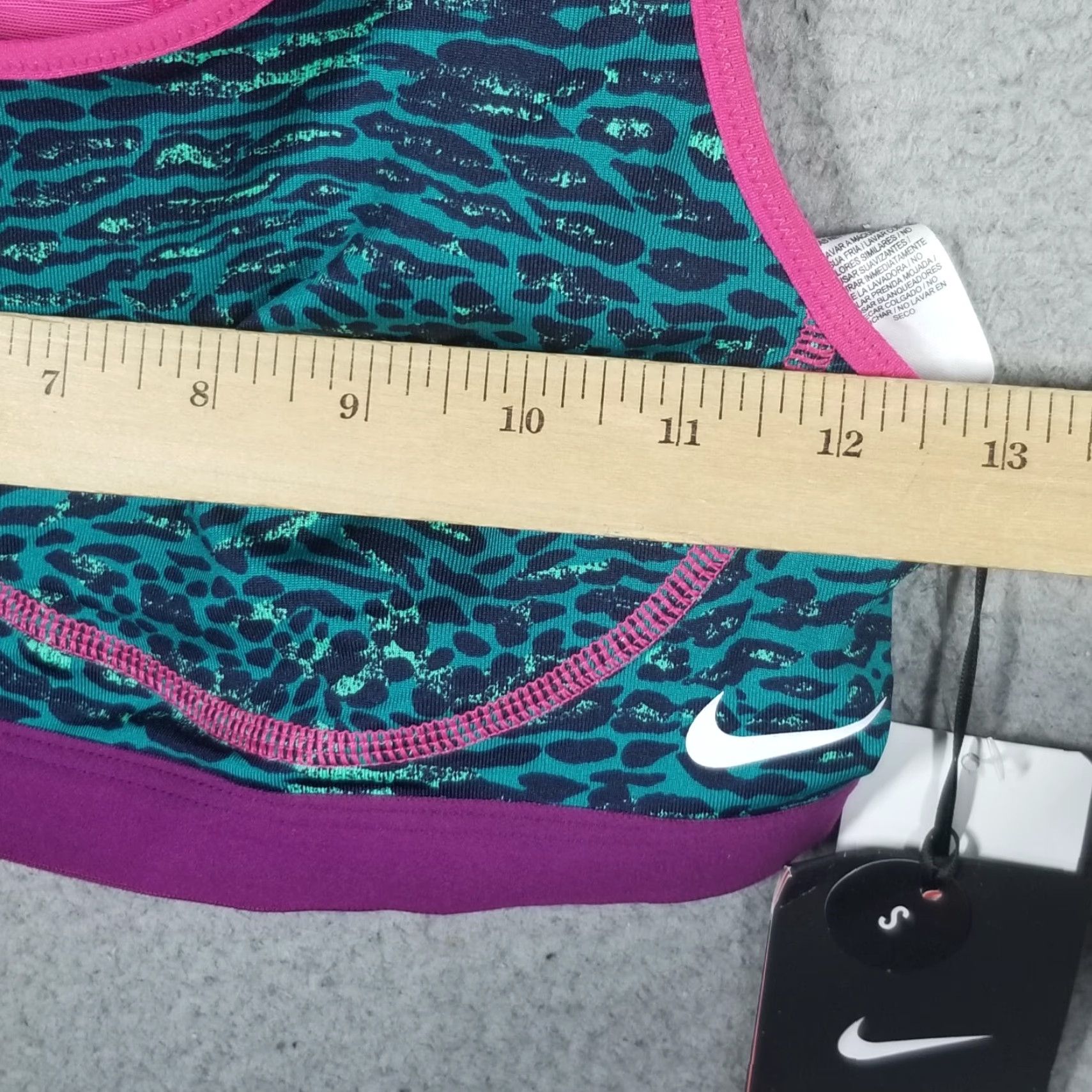 Nike Nike PRO Bra Women Large Teal Pink Venom Printed Sports Bra Tops Rare Size ONE SIZE - 7 Thumbnail