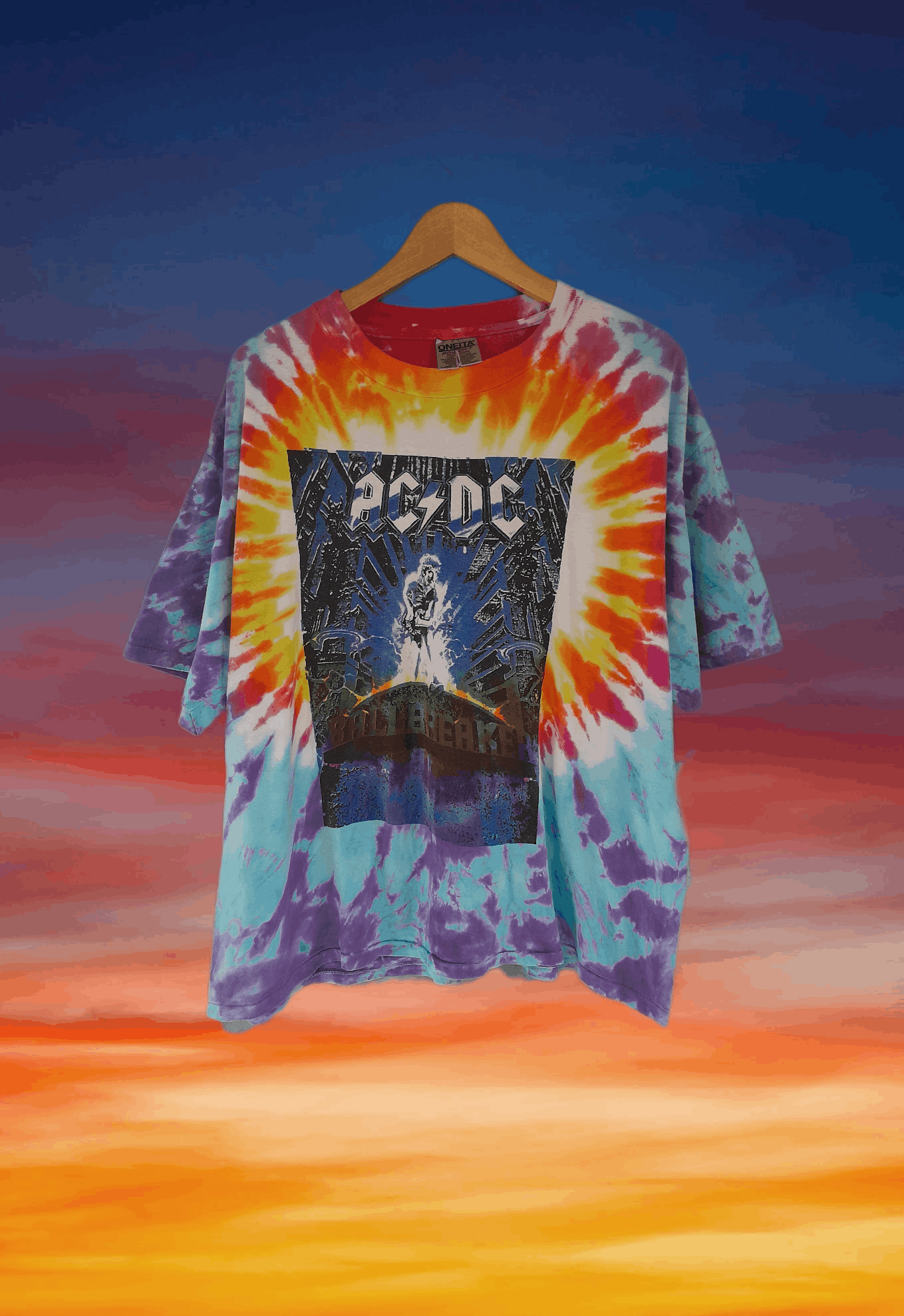 AC/DC Vintage ACDC band Ballbreker tour tee tie dye t-shirt Size US XL / EU 56 / 4 - 1 Thumbnail