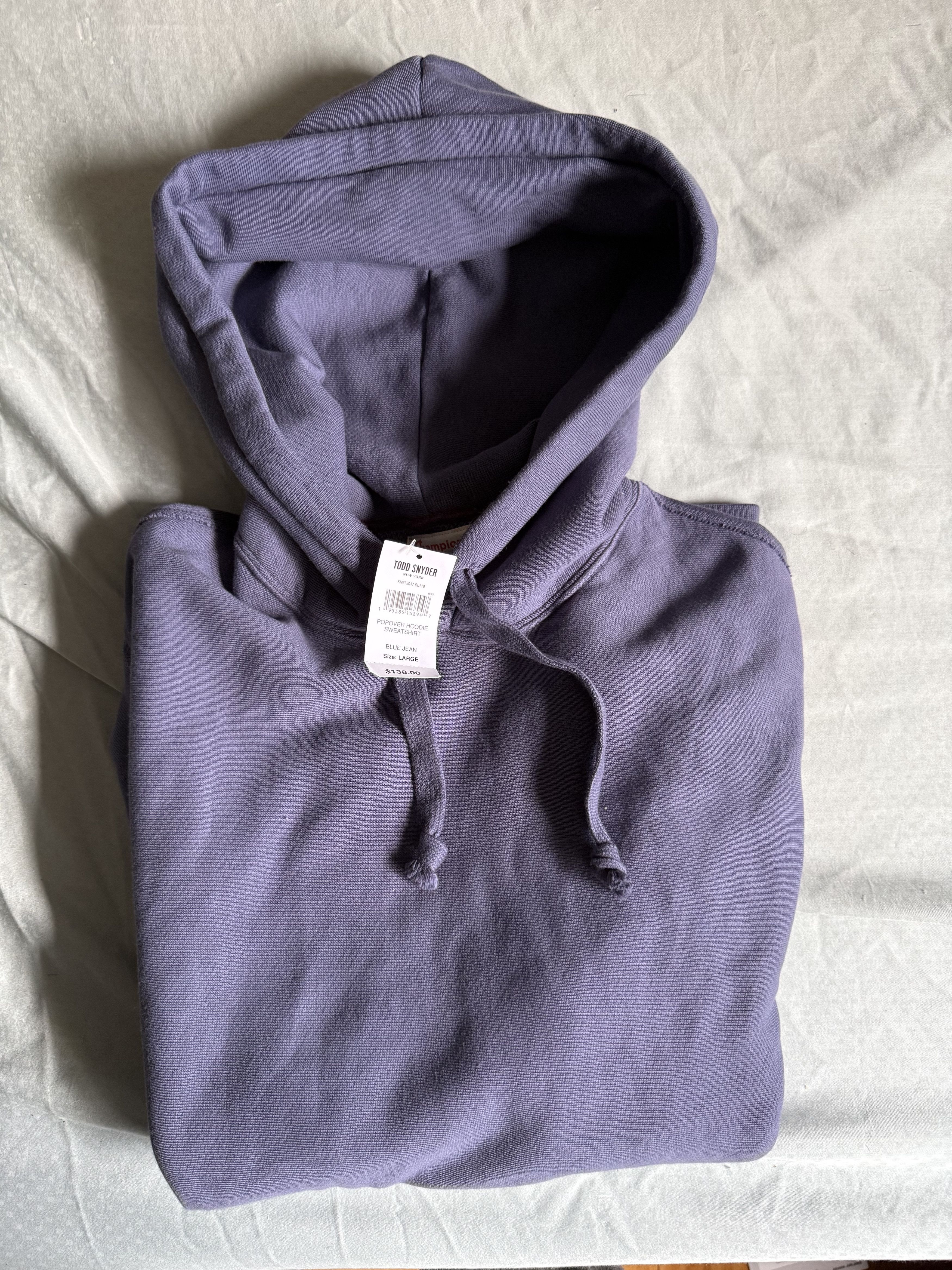 Champion × Todd Snyder TODD SNYDER x CHAMPION POPOVER HOODIE in BLUE JEAN $138 Size US M / EU 48-50 / 2 - 2 Thumbnail