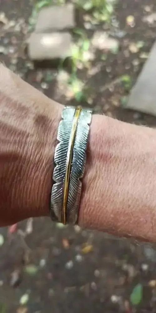 Jewelry 10mm Silver Color Feather Cuff Bracelet Size ONE SIZE - 2 Thumbnail