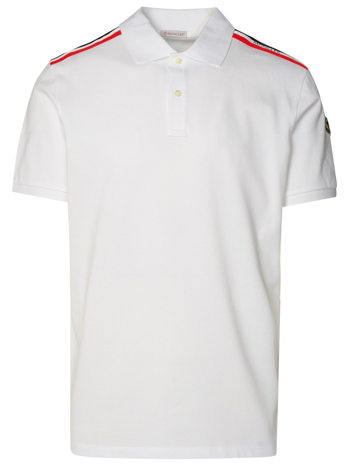 image of Moncler White Cotton Polo Shirt, Men's (Size 2XL)