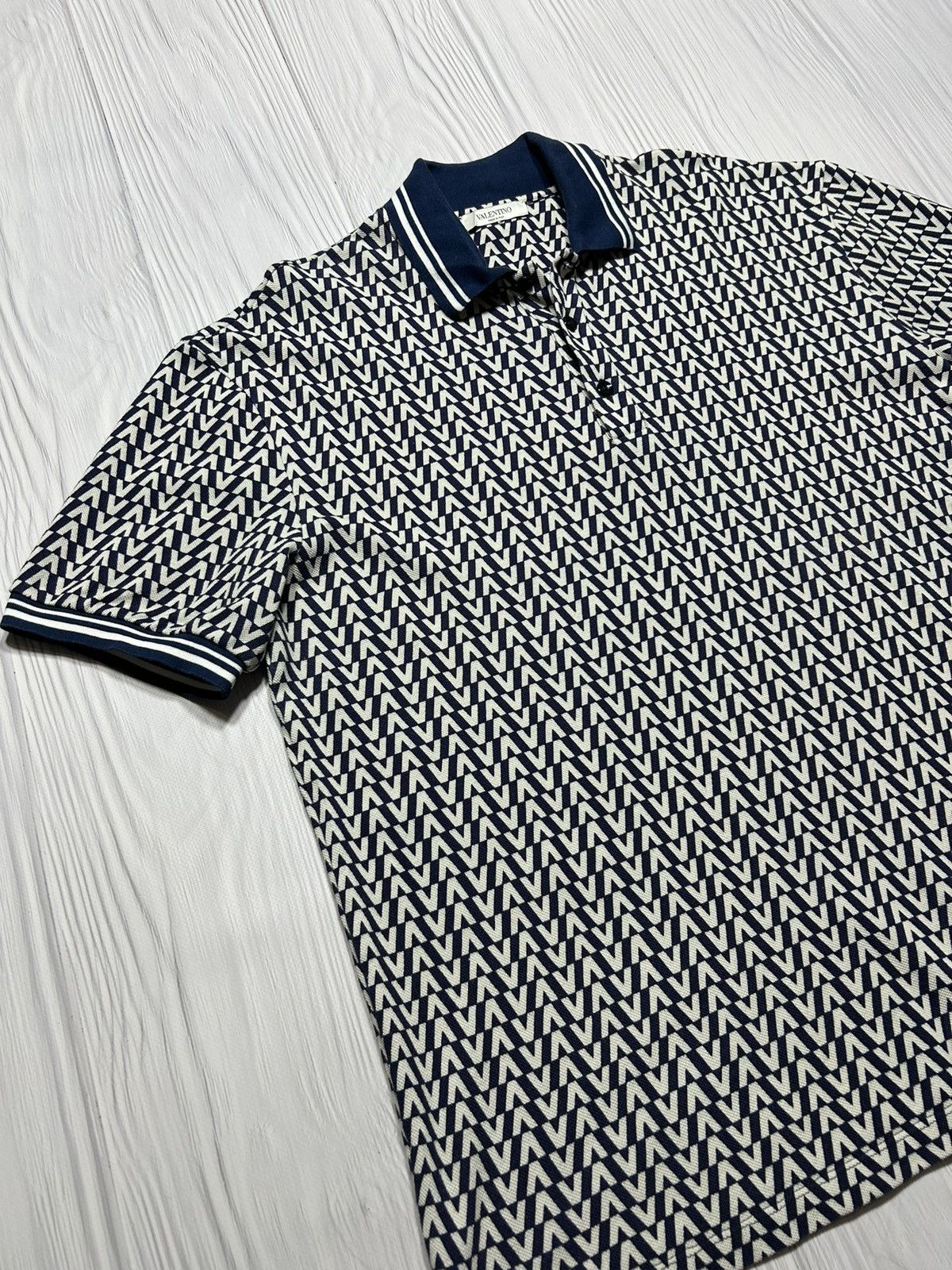 Valentino Valentino Stripe Trimmed Logo Polo Size XL Size US XL / EU 56 / 4 - 3 Thumbnail