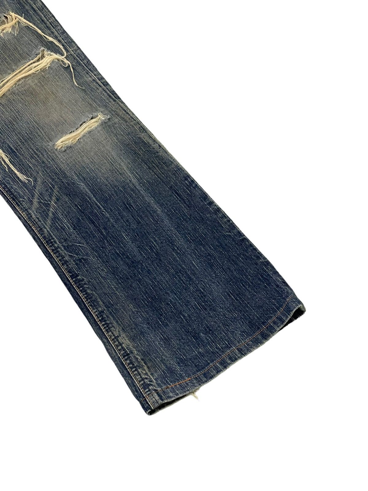 Edwin Flare Jeans Edwin Japan Faded Distress Boot Cut 8🟦0 Size US 35 - 4 Thumbnail