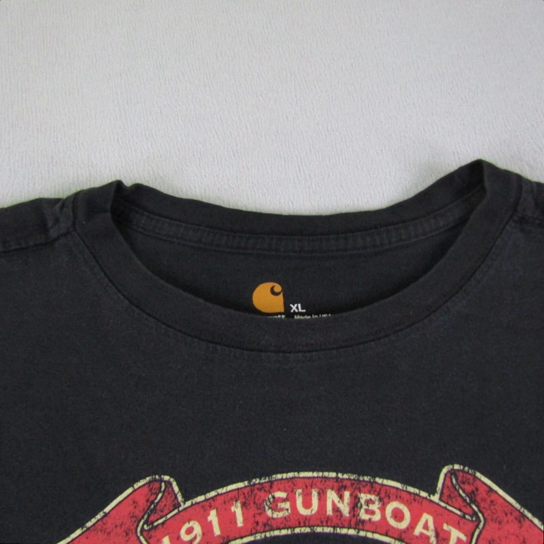 Carhartt VINTAGE Carhartt T-Shirt Mens XL Black Carhartt Shirt USA 1911 Gunboat Graphic Made In USA Cars Outdoor Logos Mens XL Black USA 1911 Gunboat Graphic Size US XL / EU 56 / 4 - 3 Thumbnail