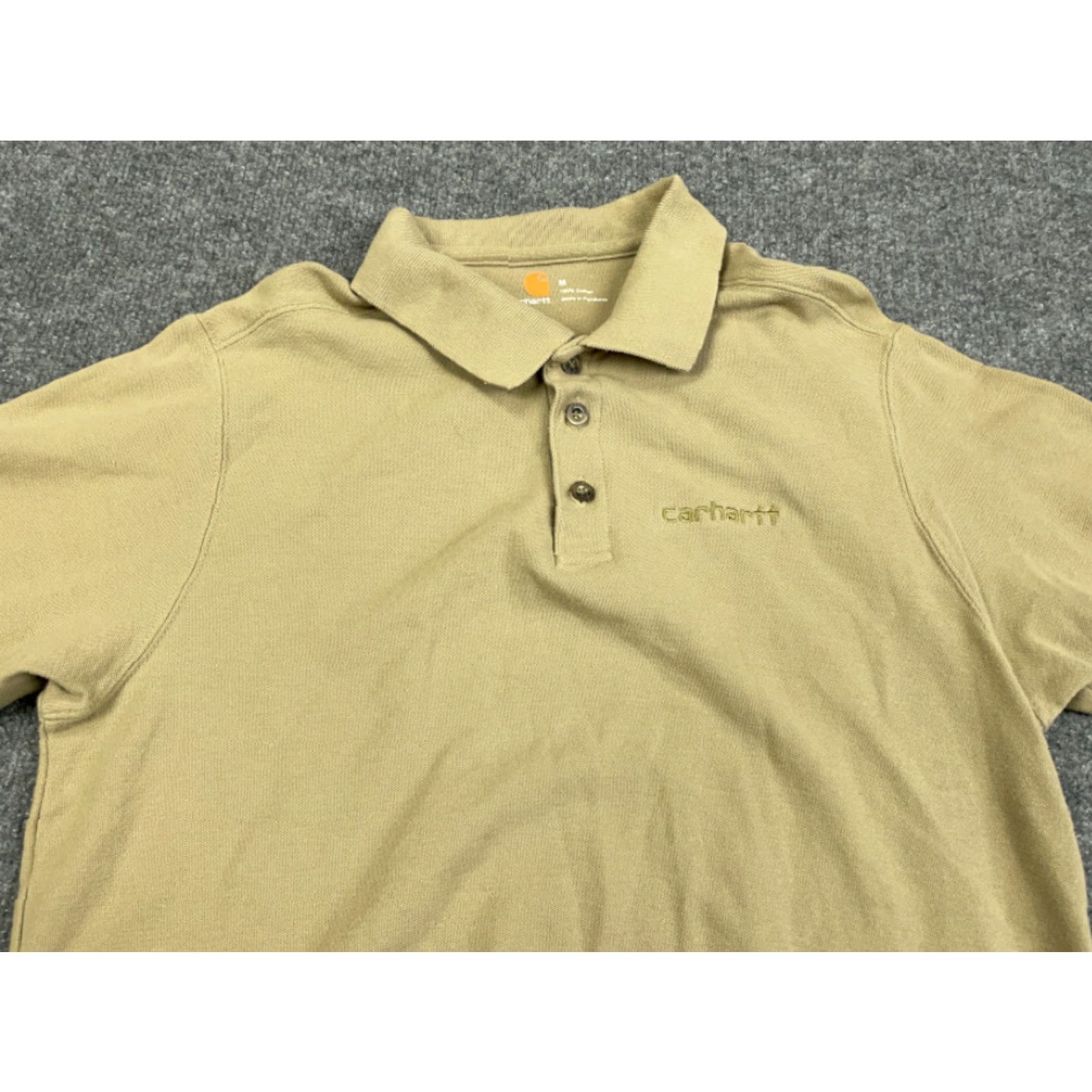 Carhartt Carhartt Polo Shirt Adult Medium Beige Solid Cotton Classic Preppy Mens Size US M / EU 48-50 / 2 - 4 Thumbnail