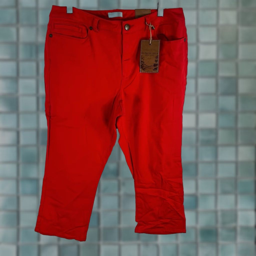 Coldwater Creek Coldwater Creek Jeans Womens Size 16 Red Denim Mini Bootcut Crop 36X23 Size 38" / US 16 / IT 52 - 1 Thumbnail