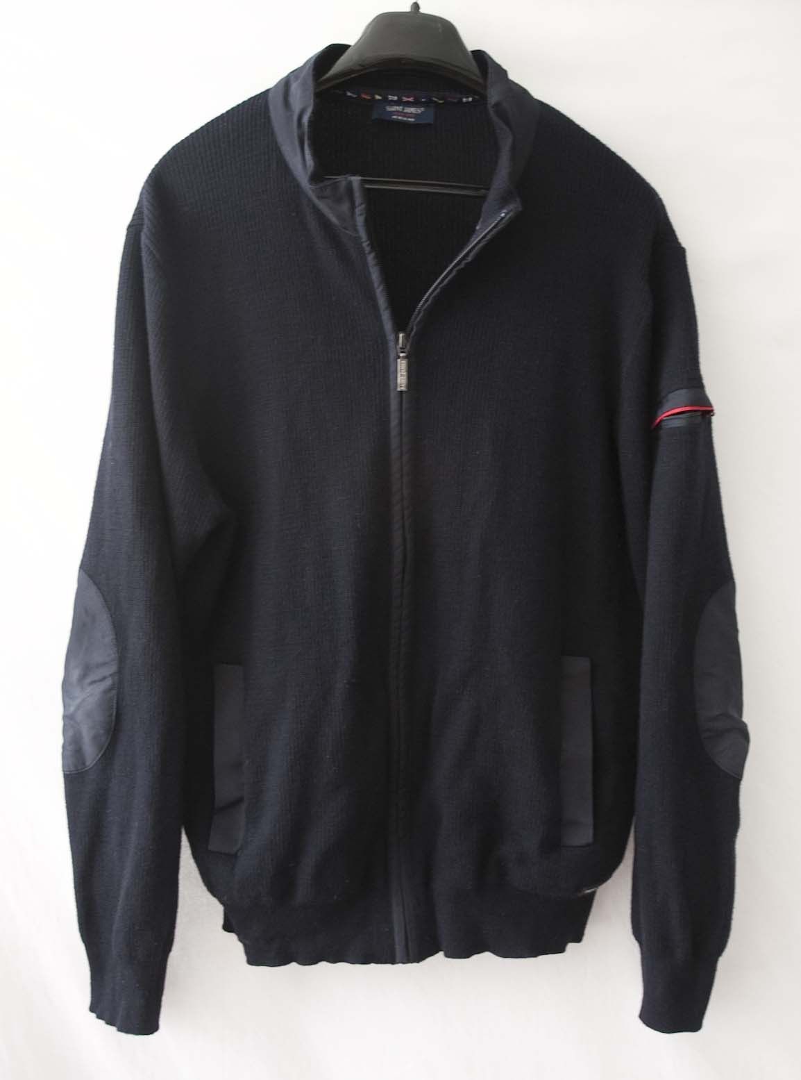 Saint James Saint James Sweater Full Zip Elbow Patch Size L Blue Wool Size US L / EU 52-54 / 3 - 1 Thumbnail