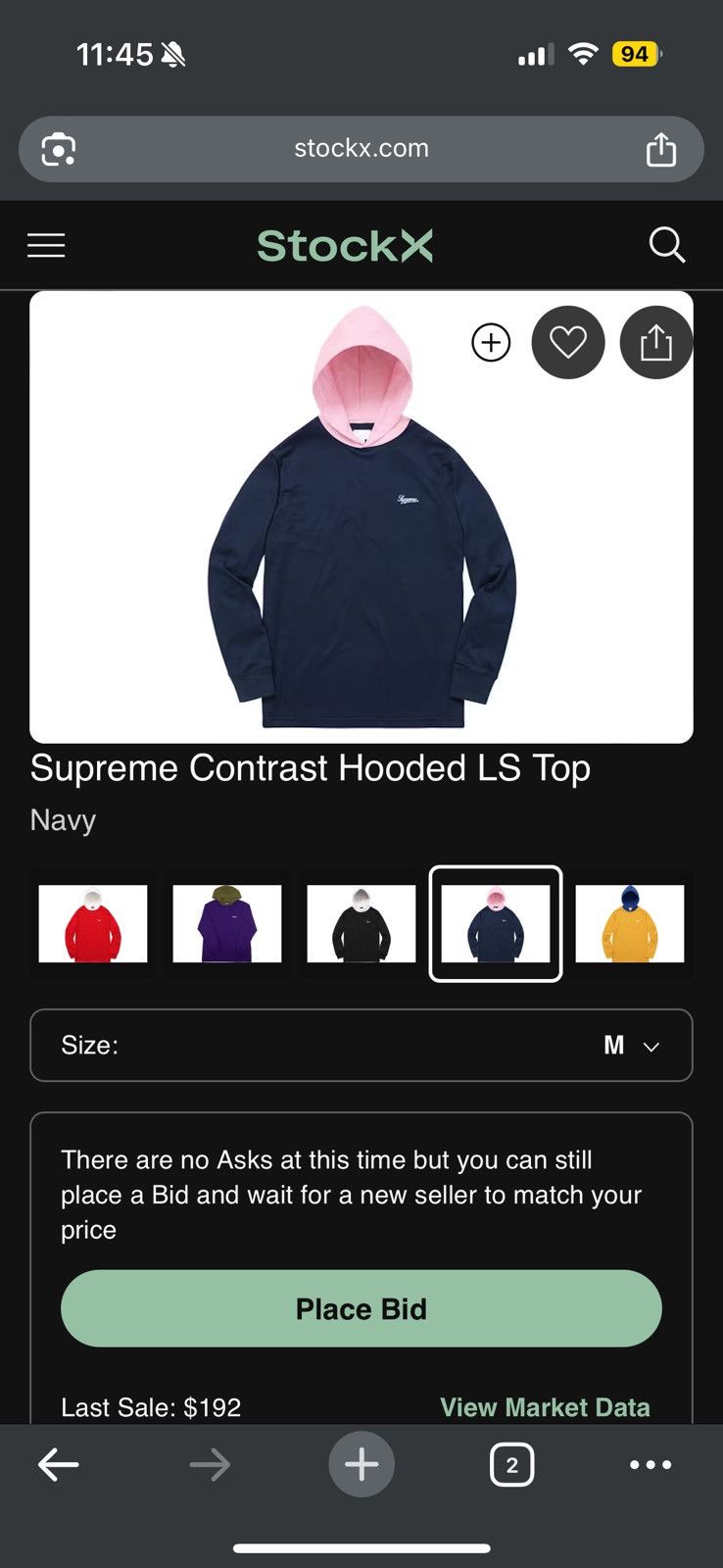 Supreme Supreme Contrast Hooded 2-Tone L/S SS17 SZ Medium Navy 🔥 Size US M / EU 48-50 / 2 - 11 Thumbnail
