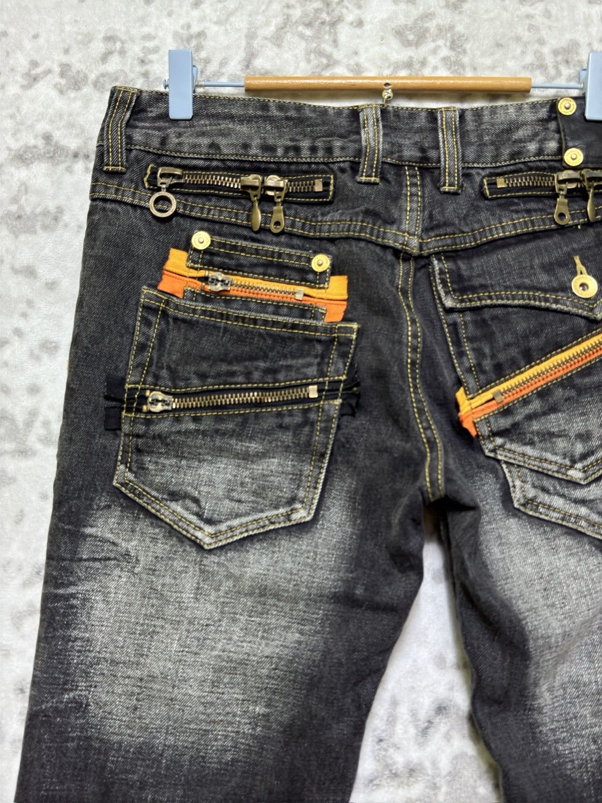 semanticdesign Vintage Semantic Design Flare Washed Denim Zipper Jeans Size US 32 / EU 48 - 9 Thumbnail
