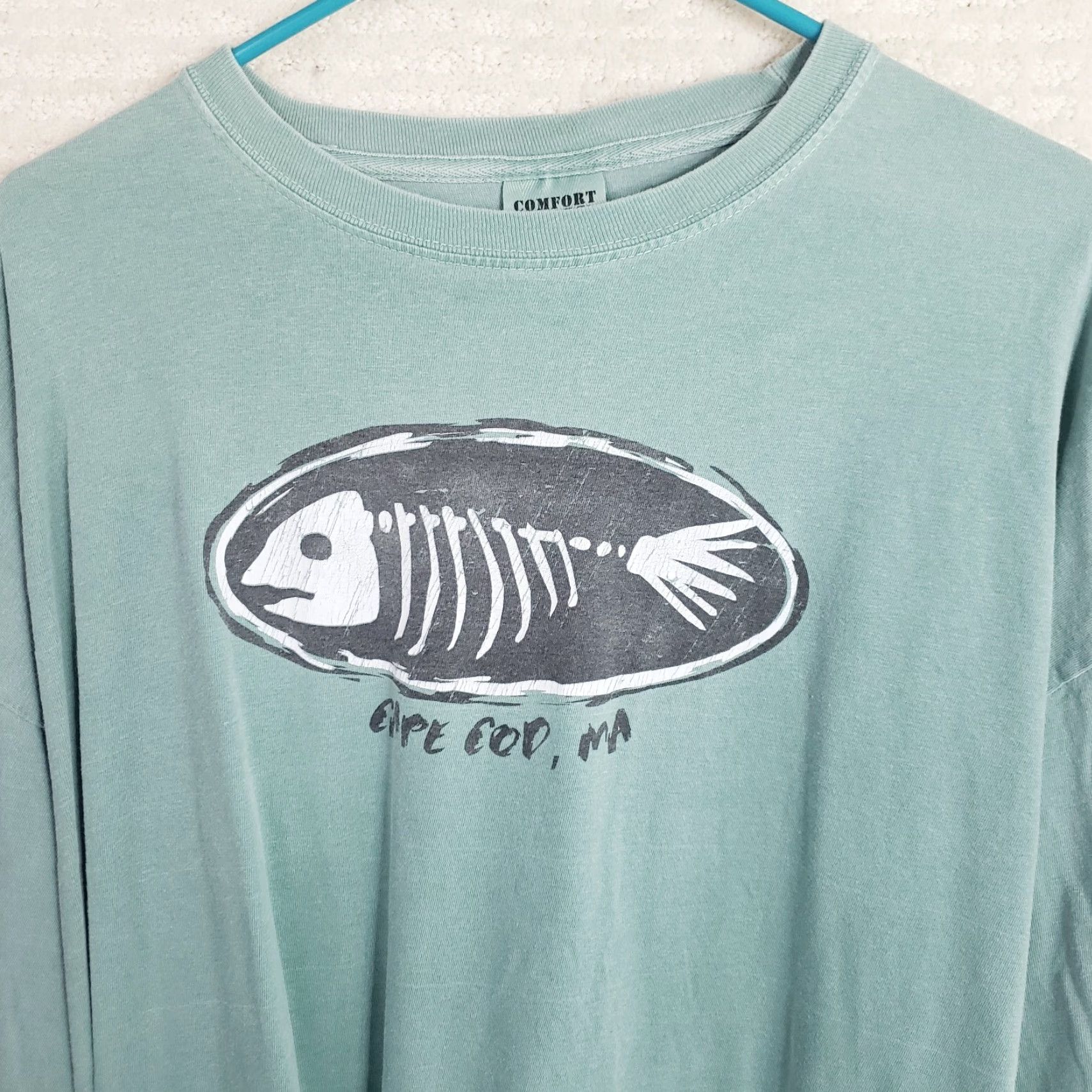 Vintage Cape Cod Long Sleeve Tee MEN L Green 100% Cotton Fish Cape Cod Graphic Crew Neck Jersey Shirt Size US L / EU 52-54 / 3 - 4 Thumbnail