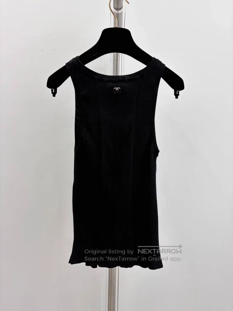 Chanel Chanel Black love knitted suspender vest Size XS / US 0-2 / IT 36-38 - 3 Thumbnail