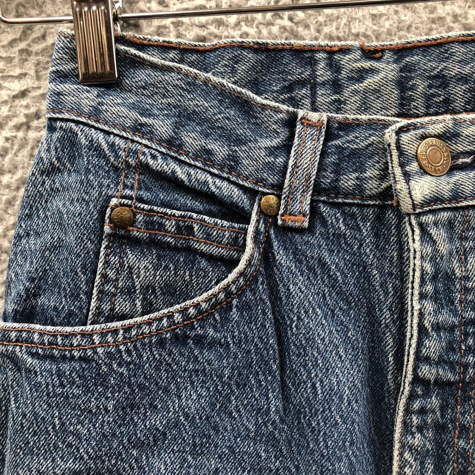 Levi's Vintage Levi’s 901 Orange Tab Tapered Mom Jeans Womens 22 5 Size 22" - 4 Thumbnail