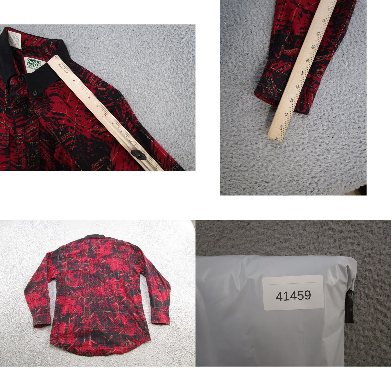 Vintage VTG 90s Cowboy Turtle Geometric Long Sleeve Button Shirt Size L Red Cotton Western Mens Size US L / EU 52-54 / 3 - 8 Thumbnail