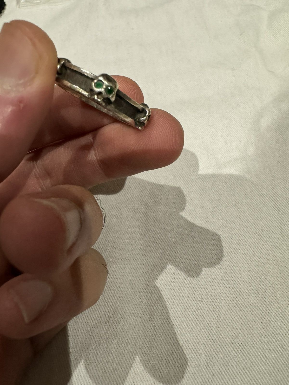 Other Luka Sabbat x Monini Gioielli Skull Ring with Emeralds Size ONE SIZE - 4 Thumbnail