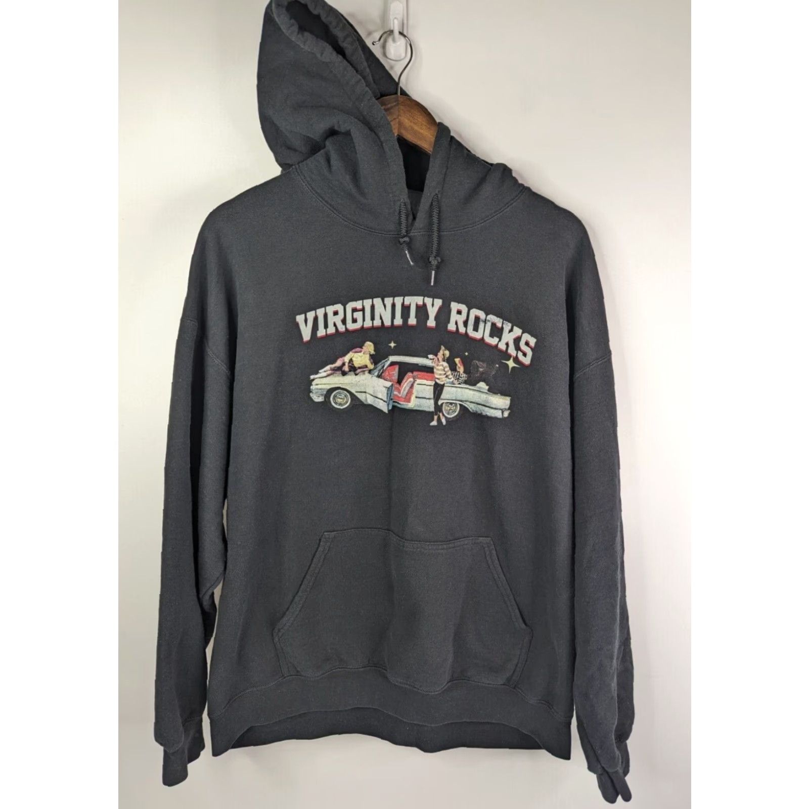 Vintage Duncan Hoodie Mens XL Black Virginity Rocks - Danny Duncan Logo Graphic Pullover with Hooded Pockets Crew Neck Sweatshirt Streetwear Car Theme Size US XL / EU 56 / 4 - 2 Thumbnail