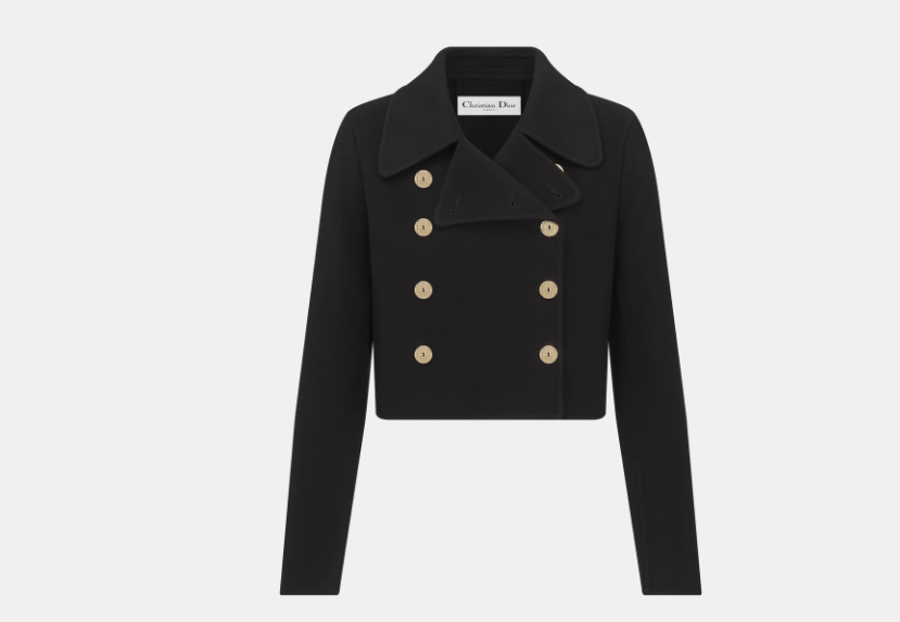 Dior o1w1db10525 340C48 Cropped Peacoat in Black Size L / US 10 / IT 46 - 1 Thumbnail