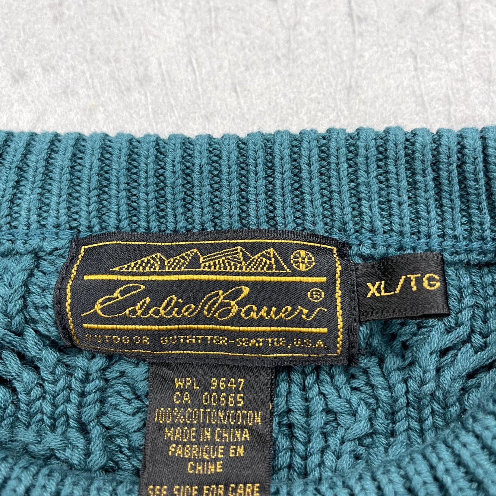 Eddie Bauer VINTAGE Eddie Bauer Sweater Mens XL Green Grandpa Cable Fisherman Crewneck 90s Size US XL / EU 56 / 4 - 4 Thumbnail