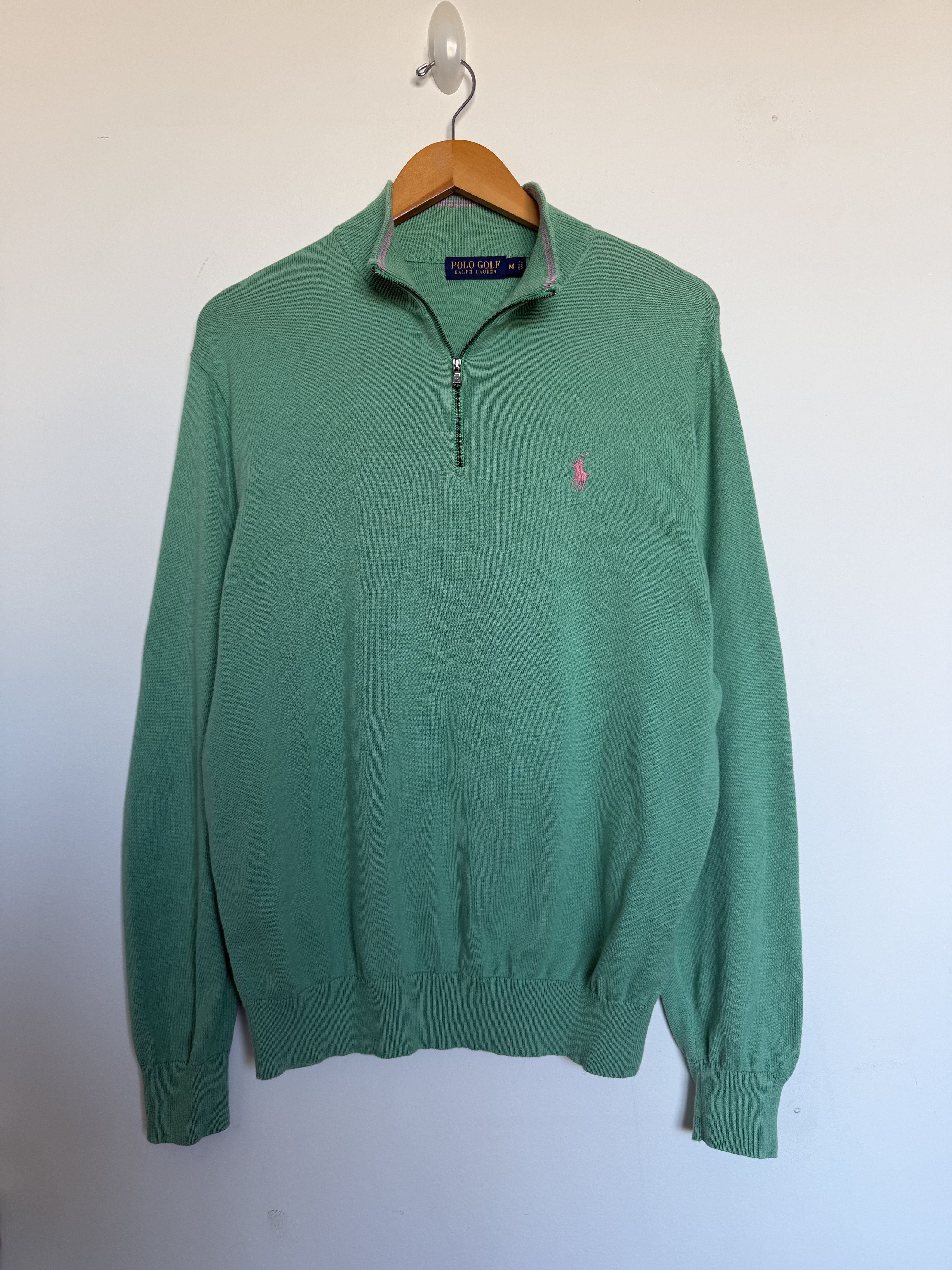 Polo Ralph Lauren Polo Golf Ralph Lauren Green Quarter Zip Sweater Pink Pony M Size US M / EU 48-50 / 2 - 1 Thumbnail