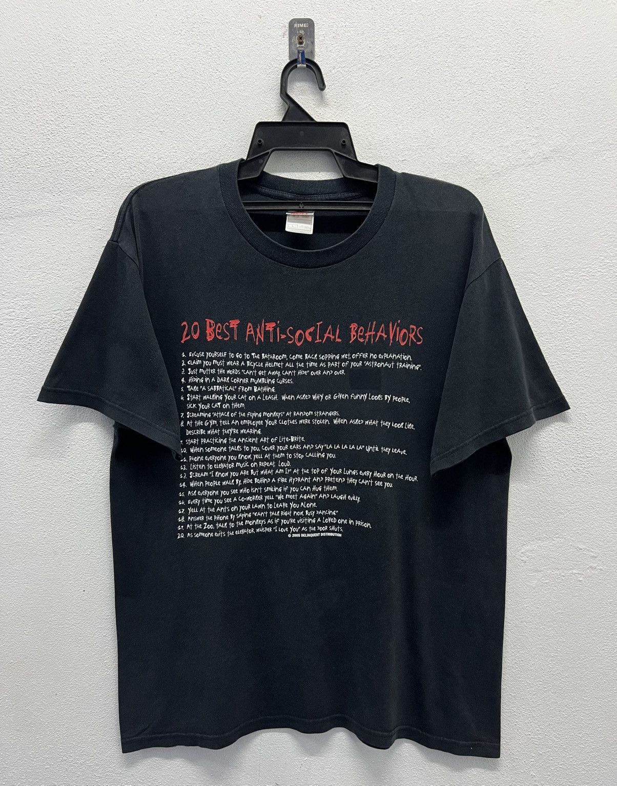 Fruit Of The Loom × Vintage FRUIT OF THE LOOM 20 BEST ANTI-SOCIAL BEHAVIORS SHIRT Size US L / EU 52-54 / 3 - 1 Thumbnail