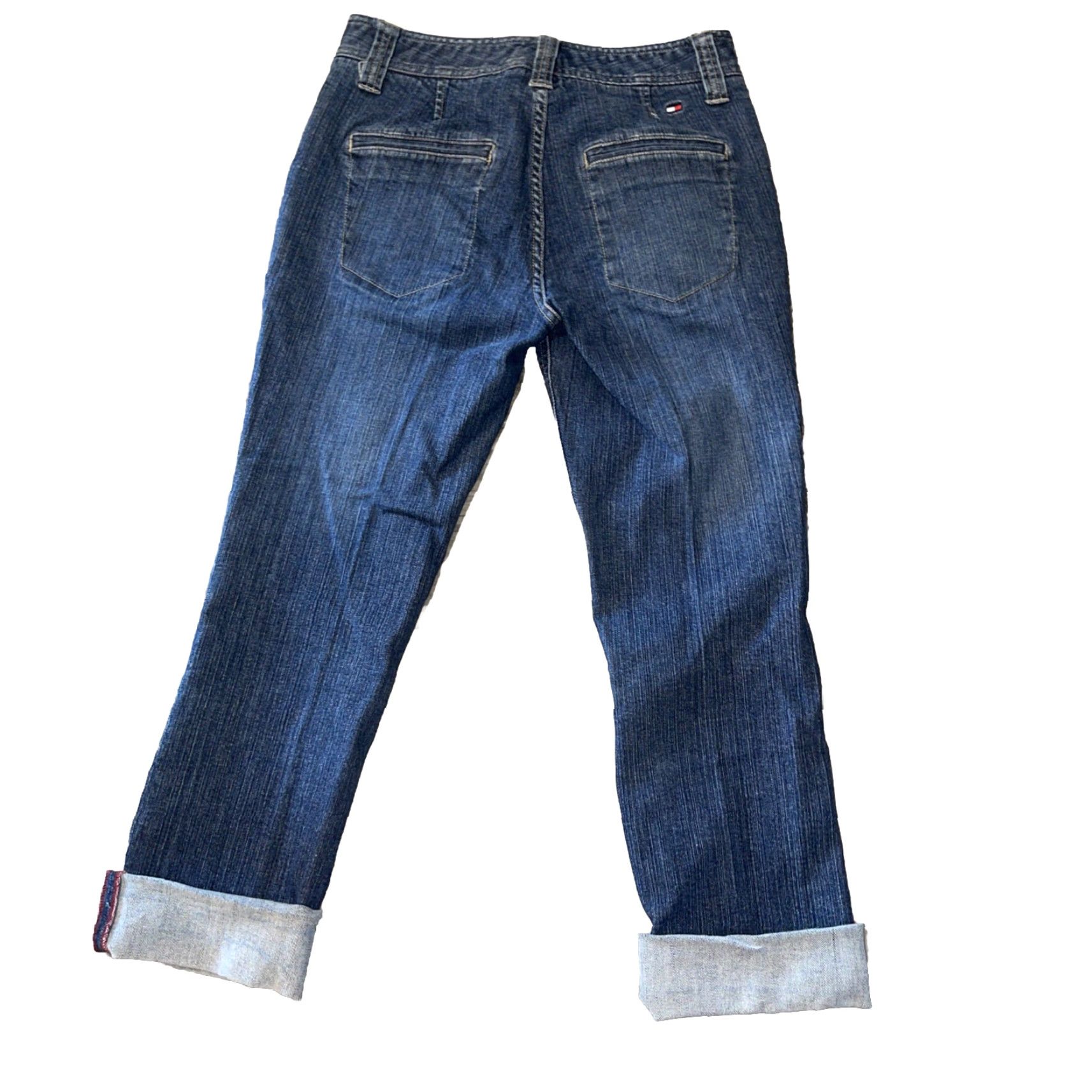 Tommy Hilfiger VINTAGE Tommy Hilfiger Jeans Women’s 6 Denim Logo 90s Preppy Capris Blue Cotton Spandex Belt Loops Pockets Zip Mid Rise Regular Inseam 30" Size 28" / US 6 / IT 42 - 2 Thumbnail