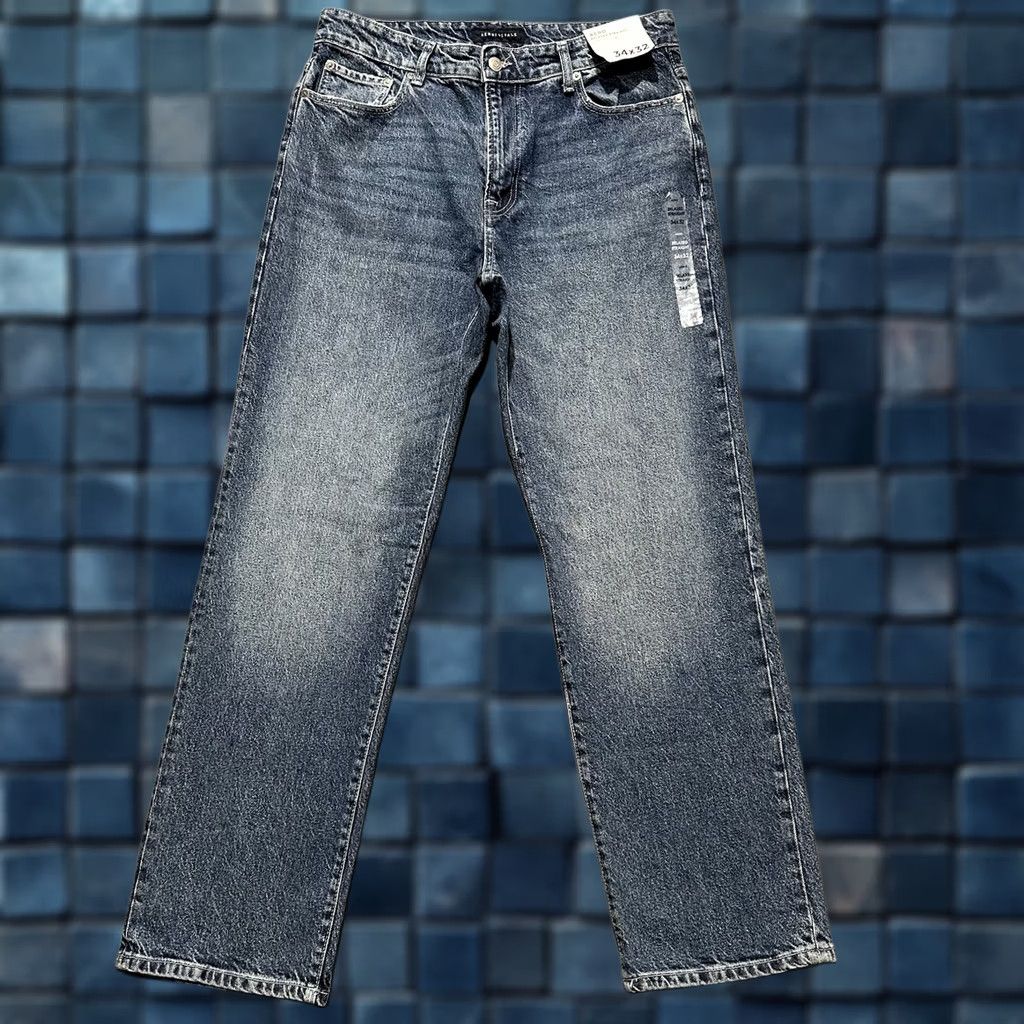 Vintage Aero Jeans Mens 34x32 Blue Denim Relaxed Straight Stretch Casual Stonewash Jeans Size US 34 / EU 50 - 1 Thumbnail