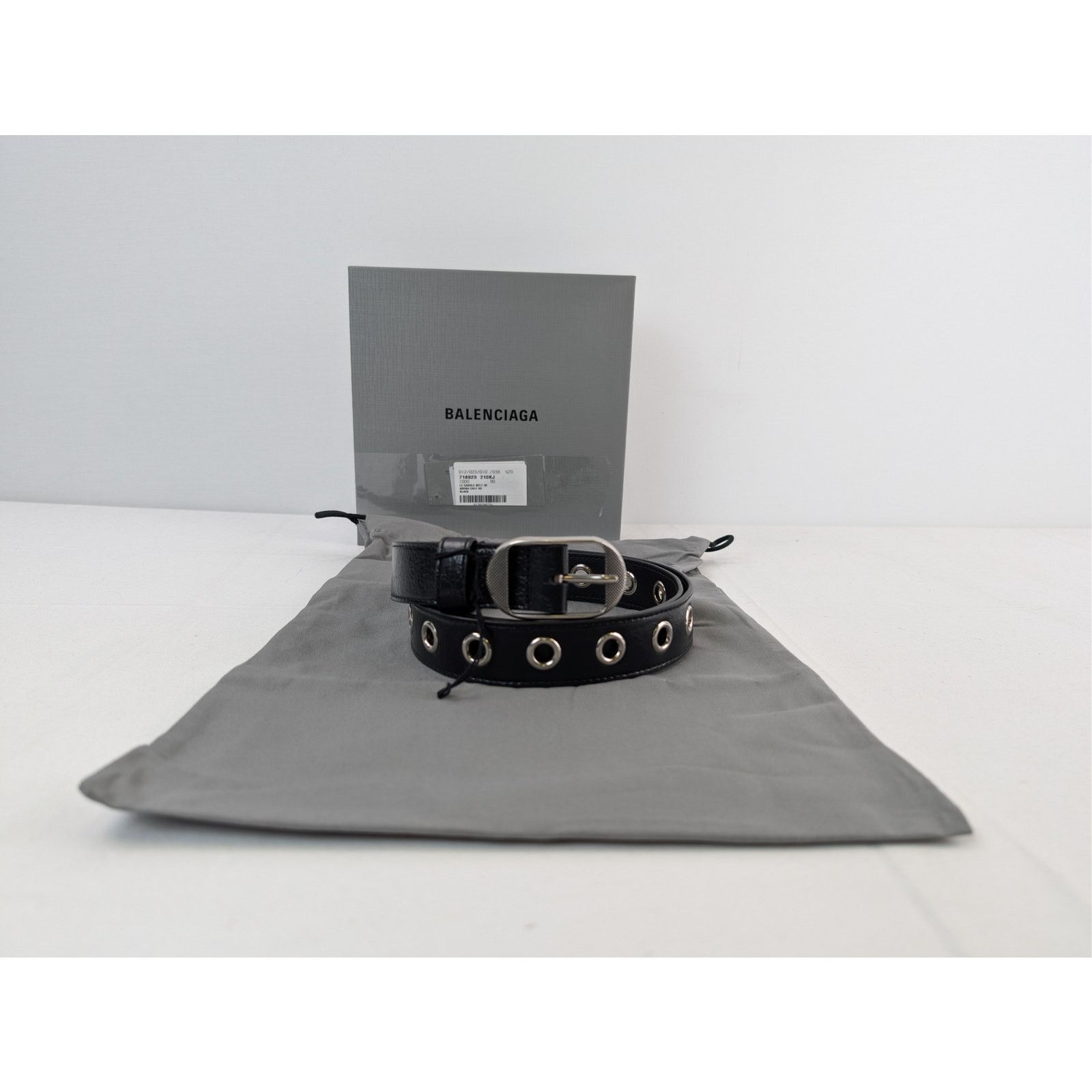 Balenciaga o1rshd1 Size: 90/ Le Cagole Embellished Crinkled Belt Black Size 36 - 10 Thumbnail