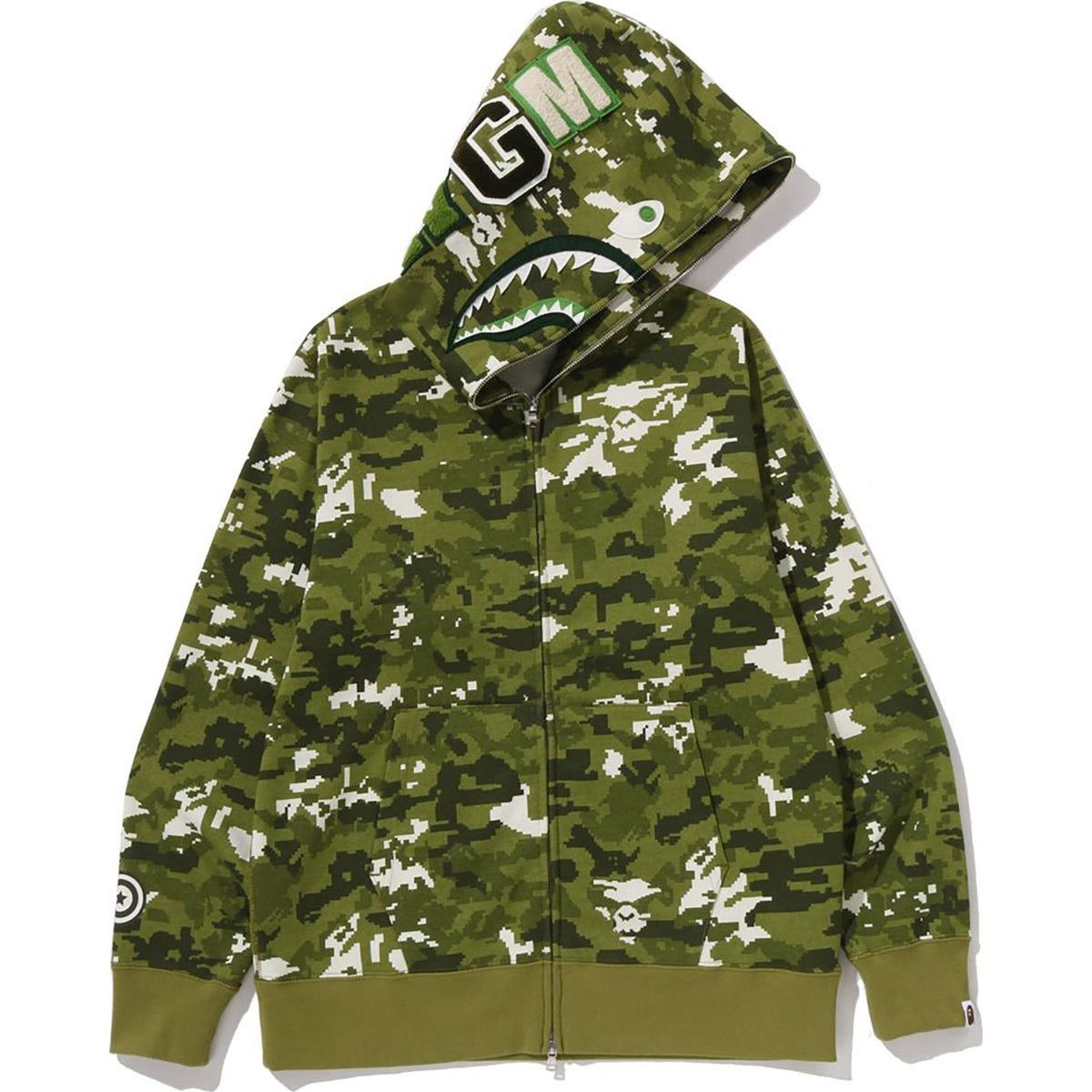 Bape *SOLD Bape Multi Pixel Camo Shark Hoodie Size US XL / EU 56 / 4 - 4 Thumbnail