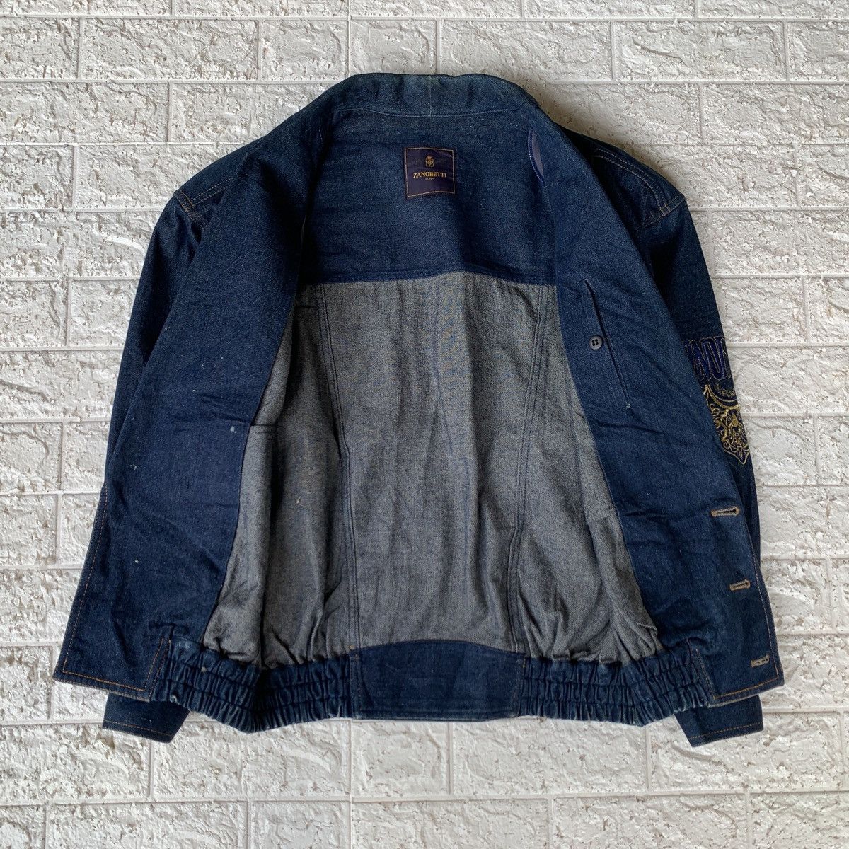 Vintage Vintage Zanobetti Italy Denim Jacket Embroidered Logo Size US L / EU 52-54 / 3 - 5 Thumbnail