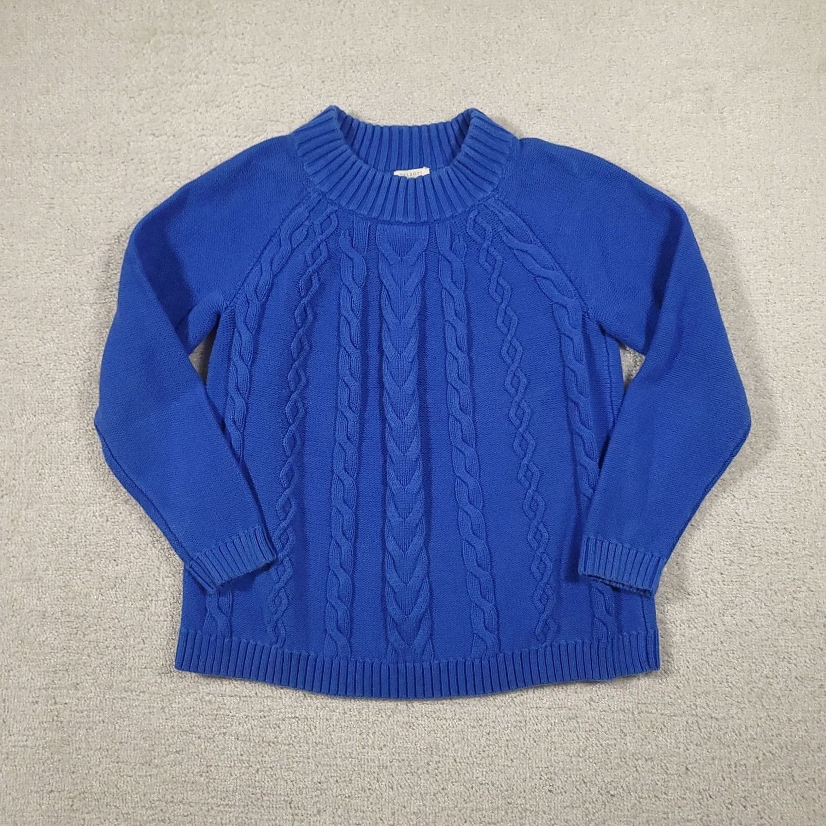 Talbots Talbots Cable Knit Crewneck Sweater Blue Size Medium Petite Size M / US 6-8 / IT 42-44 - 2 Thumbnail