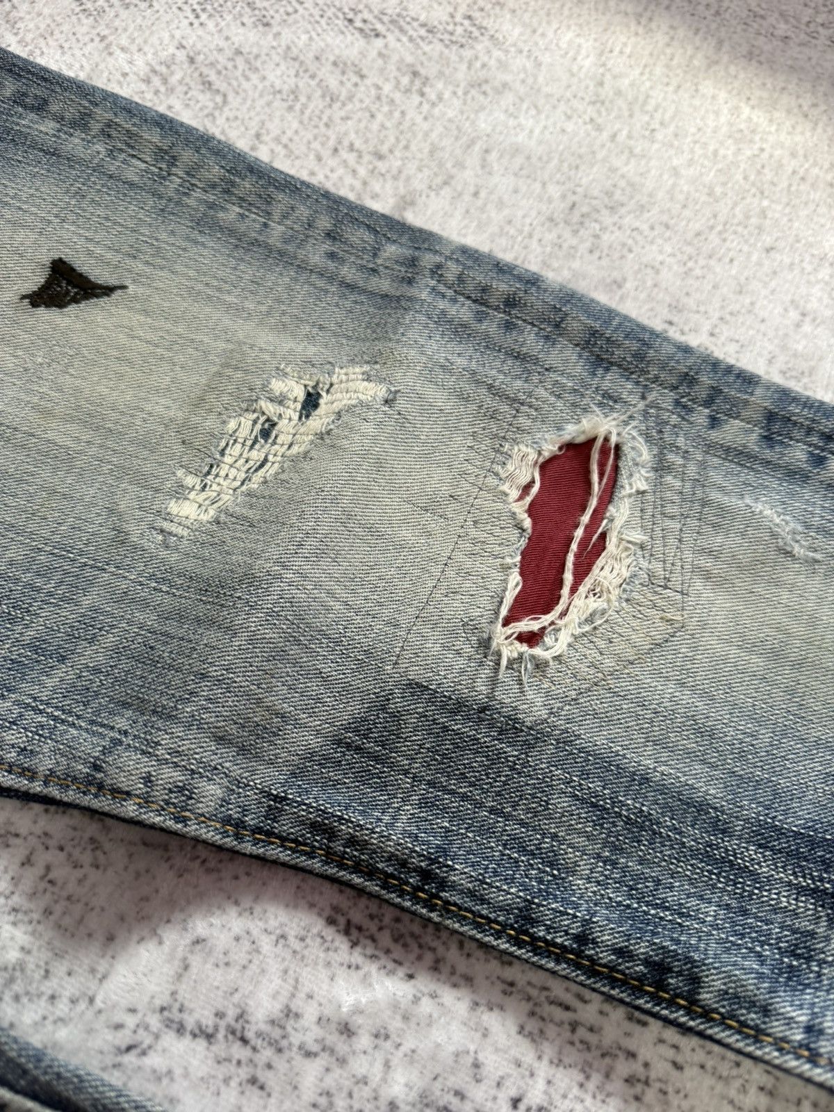 Hysteric Glamour × Japanese Brand Antgauge Japan Boro Distressed Newspaper Patch Jeans Size US 30 / EU 46 - 11 Thumbnail