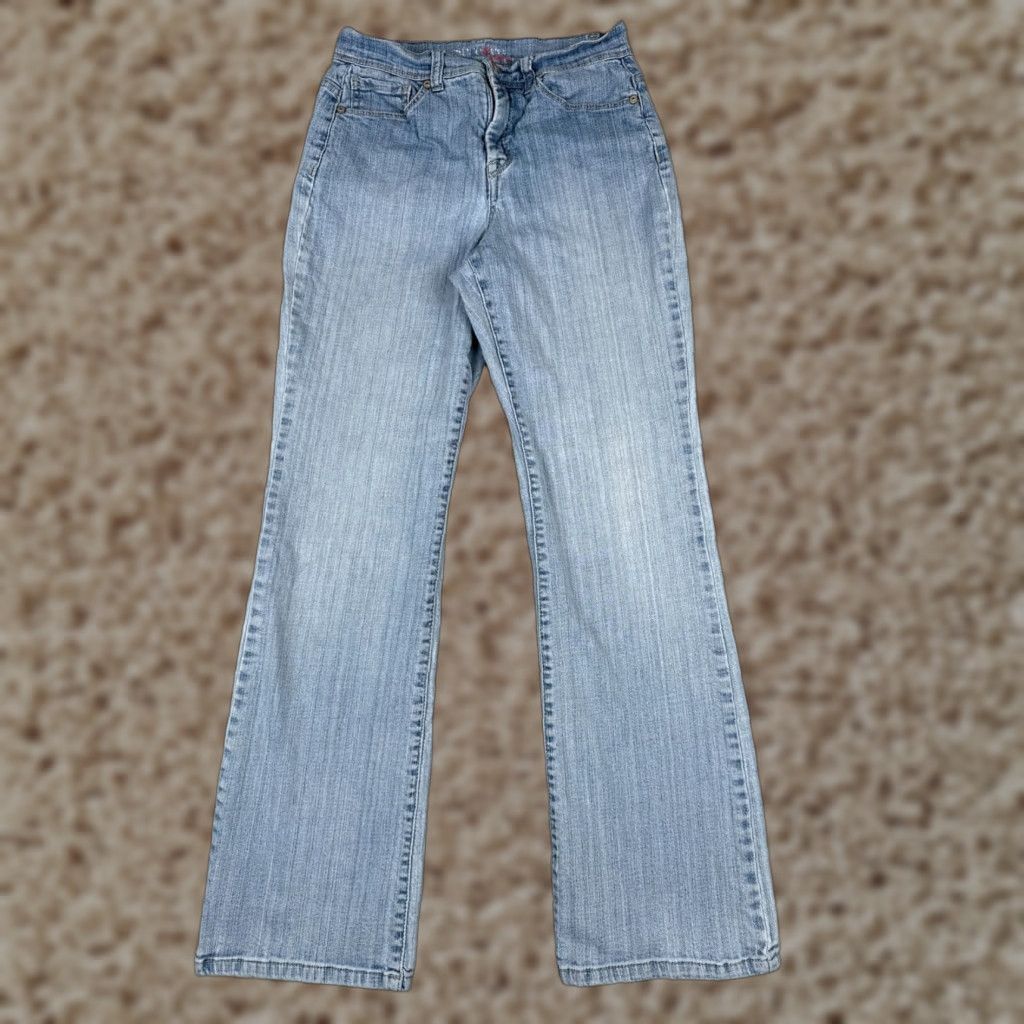 Vintage Style&co. Jeans Women Flared Jeans 6 Light Blue Denim Mid Rise 25x29 Blue, 5-Pocket, 29 Inseam, Regular, Cotton, Size 6, Jeans, Women, Style&Co. Size 28" / US 6 / IT 42 - 1 Thumbnail