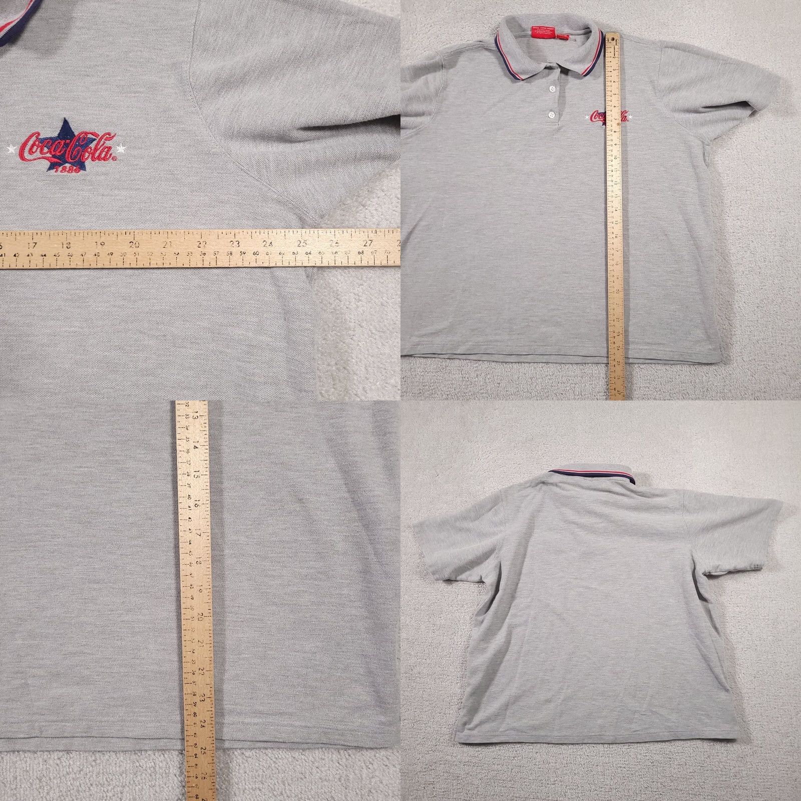 Vintage Coca-Cola Polo Shirt Women's Plus Size 26W/28W Gray Enjoy Coke Polo Shirt Women Plus Size 26W/28W Gray Embroidered Logo Size 4XL / US 24-26 - 8 Thumbnail