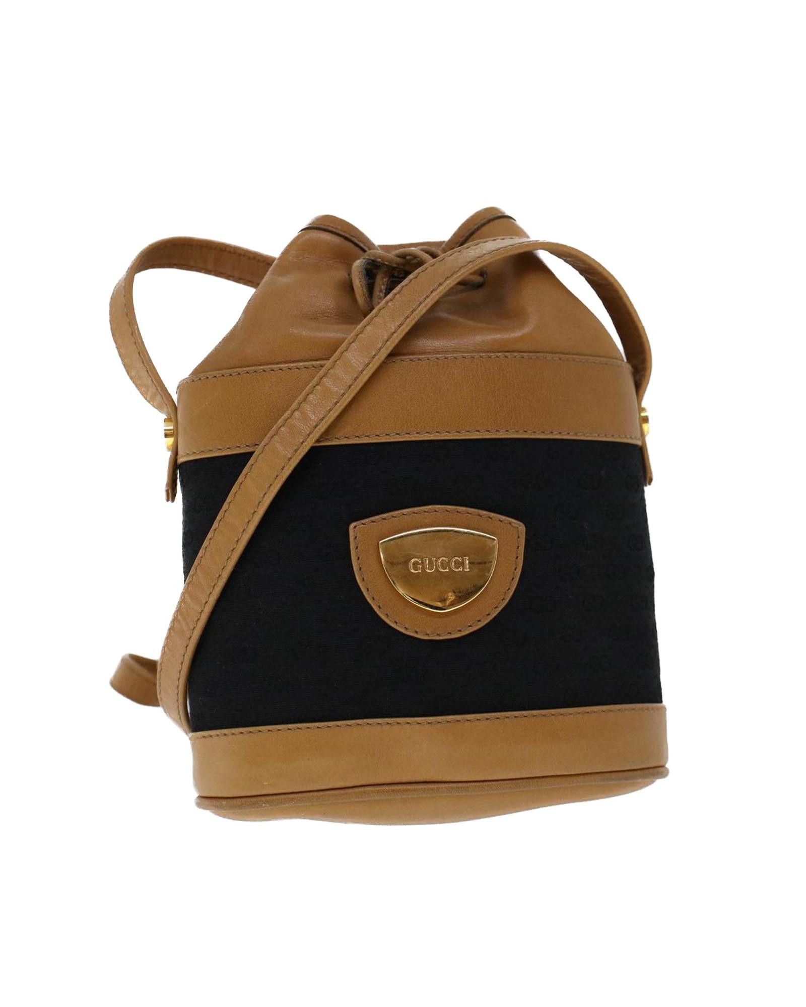 image of Gucci Micro GG Canvas Shoulder Bag in Black, Women's