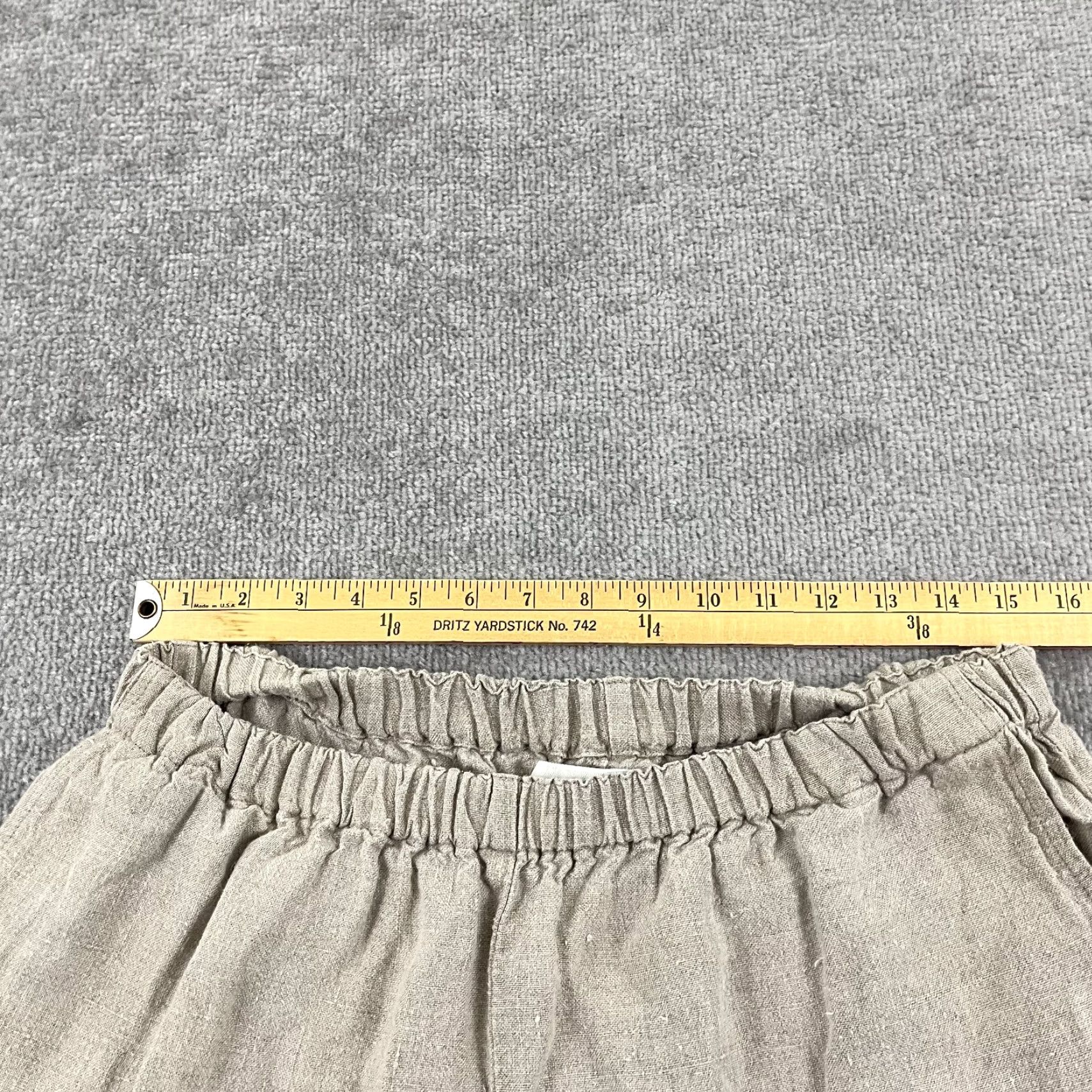 FLAX FLAX Linen Pants Women Medium 29" Brown Casual High Rise Elastic Waist Pockets 90s Bohemian Size 32" / US 10 / IT 46 - 3 Thumbnail