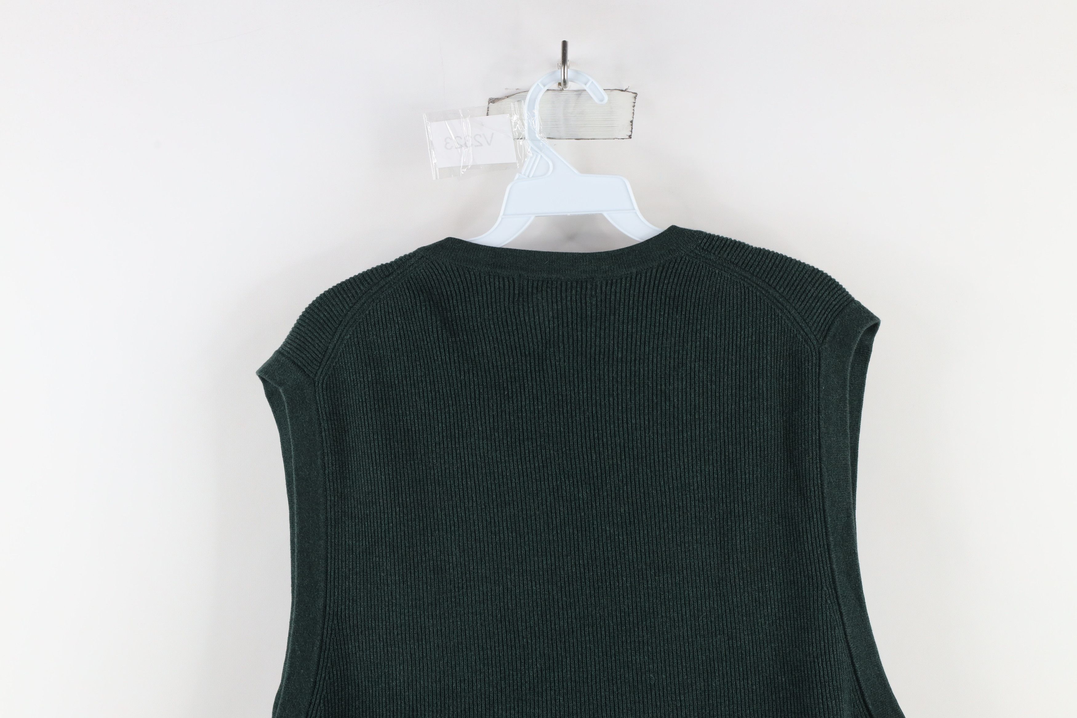 Eddie Bauer × Vintage Vintage 90s Eddie Bauer Ribbed Sweater Vest Green Cotton Size US L / EU 52-54 / 3 - 7 Thumbnail