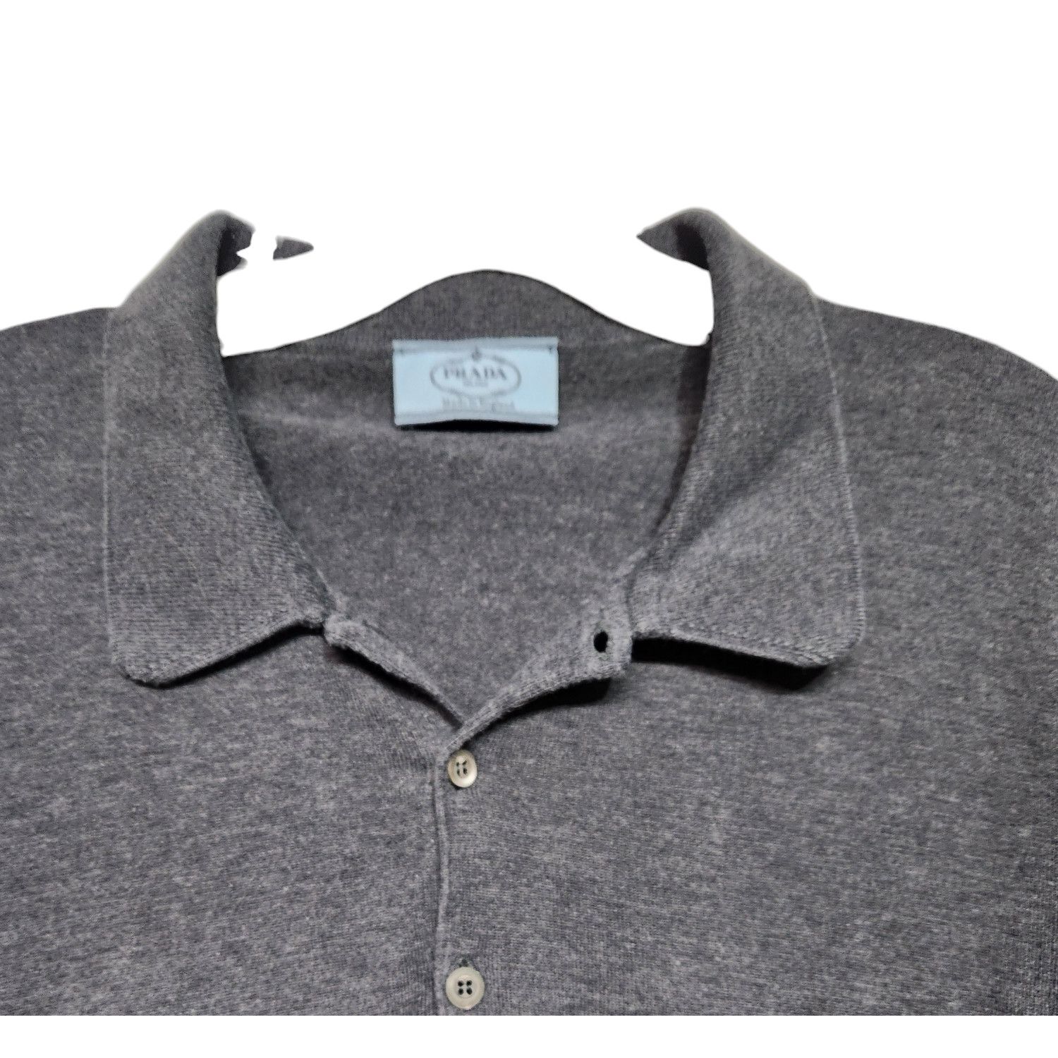 Prada Prada Gray Knit Polo 54 Size US L / EU 52-54 / 3 - 2 Thumbnail