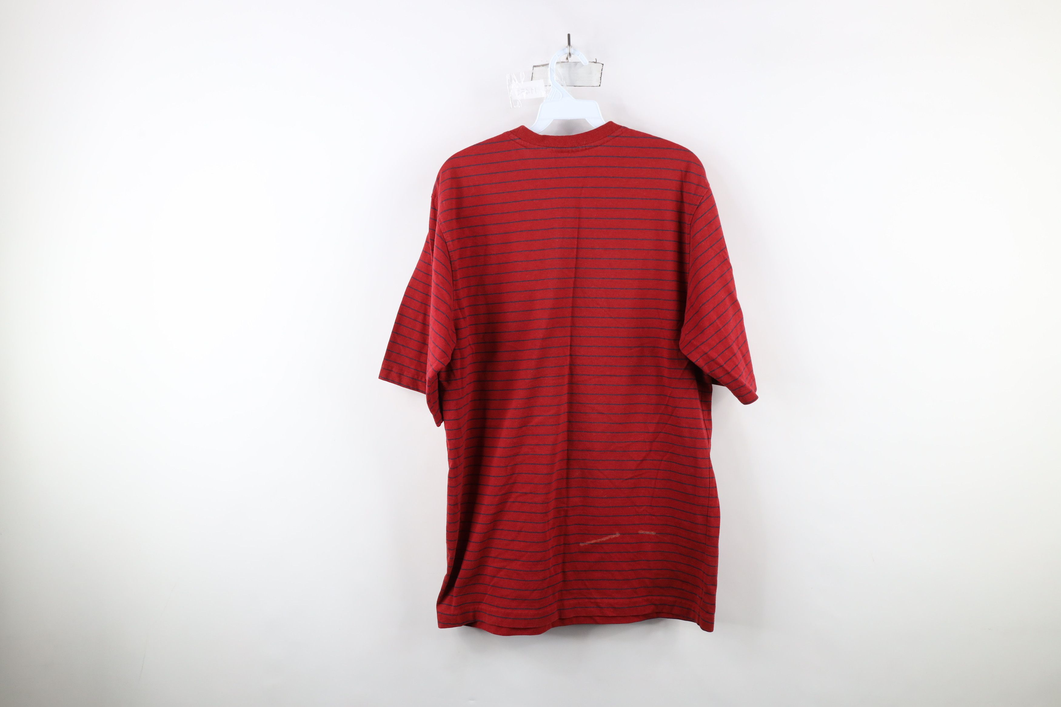 Vintage Vintage 90s Streetwear Striped Short Sleeve T-Shirt Red Size US M / EU 48-50 / 2 - 11 Thumbnail