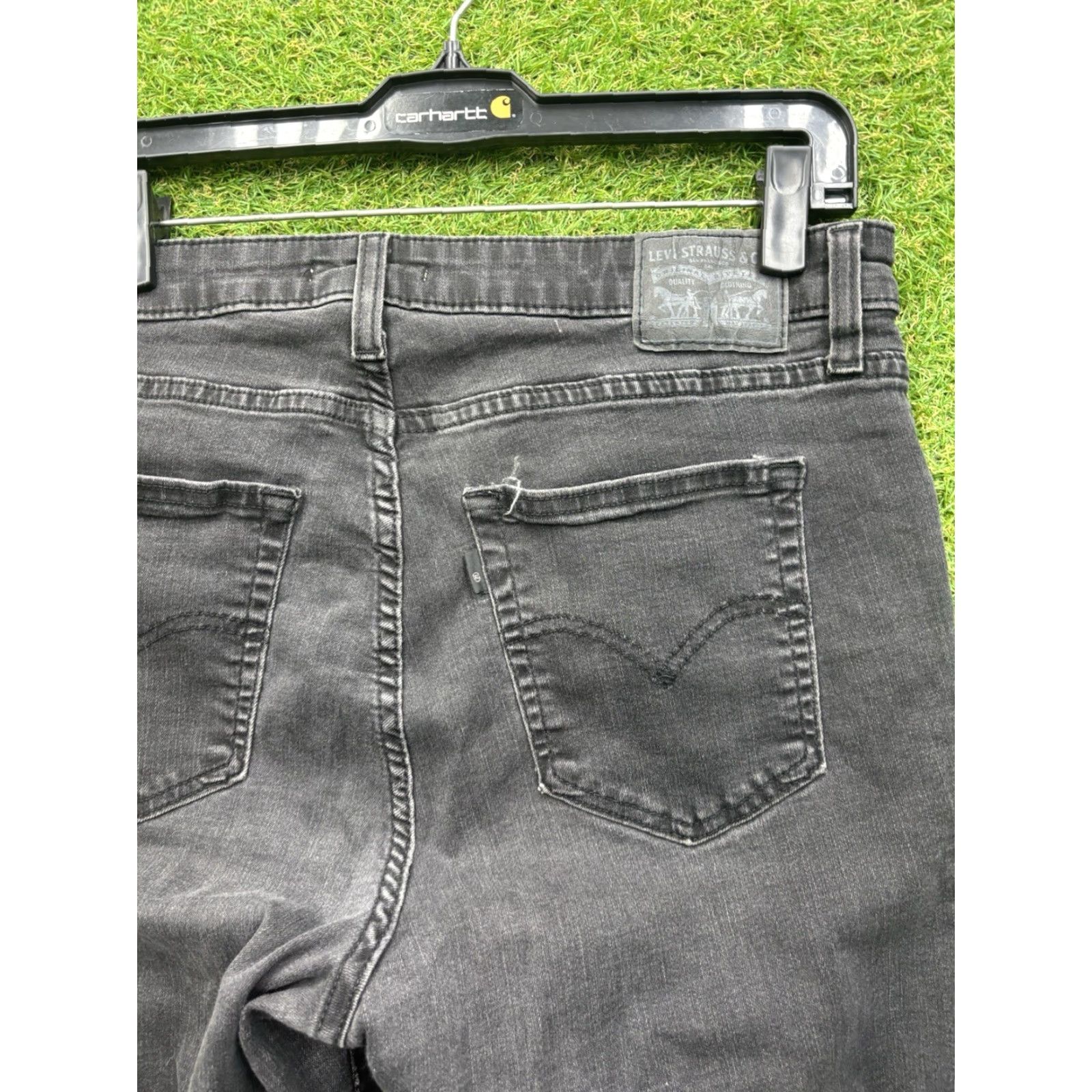 Levi's Levis 725 Jeans Womens 33 Boot Cut High Rise Dark Wash Denim Stretch 33x30 Size 24" / US 00 / IT 34 - 4 Thumbnail