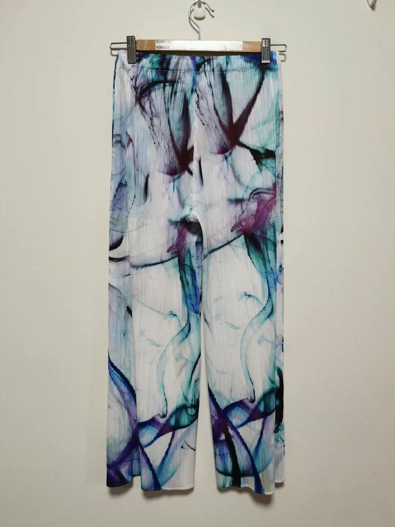 Issey Miyake Issey Miyake size:3 Blue smoke ink wash trousers Size 23" - 2 Thumbnail